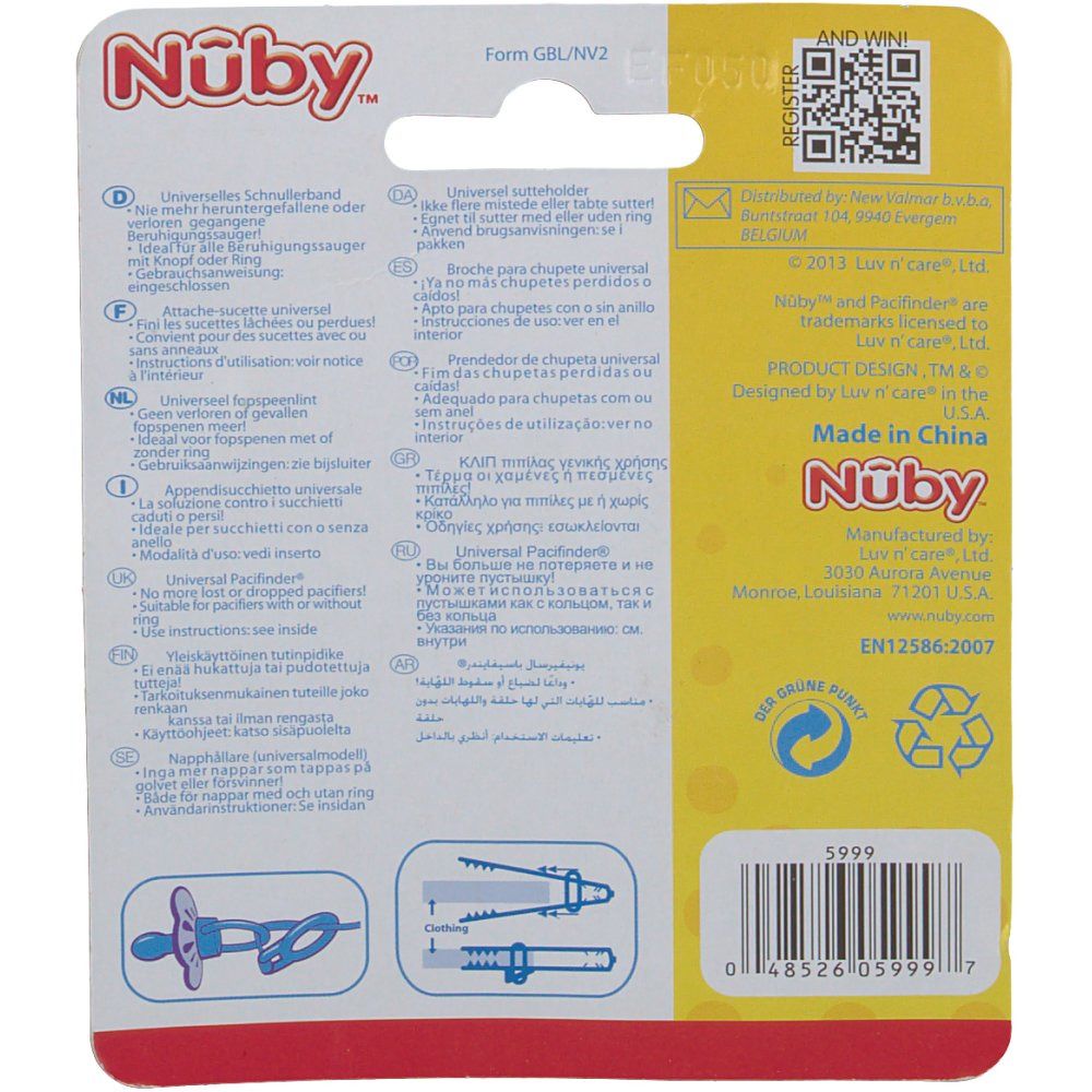 Nuby Soother Holder With Silicone Ring Pink