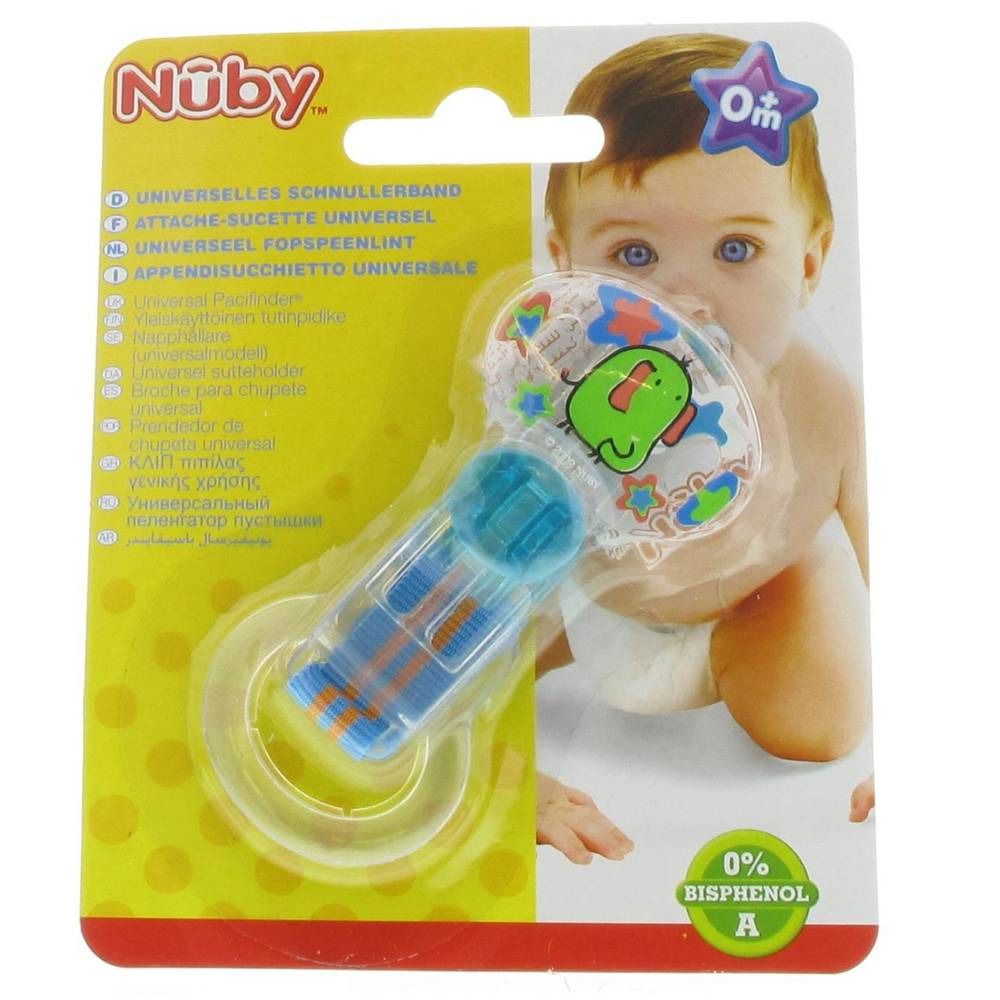 Nuby Soother Holder with Silicone Ring Blue