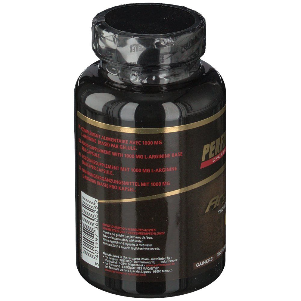 Flacone nero con etichetta dorata. Testo multilingue. Informazioni sugli ingredienti.