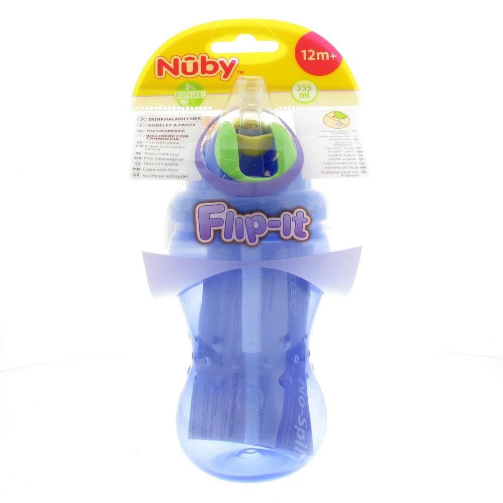 Nuby Drink Cup Pp Anti - Leak + Straw +12M Blue