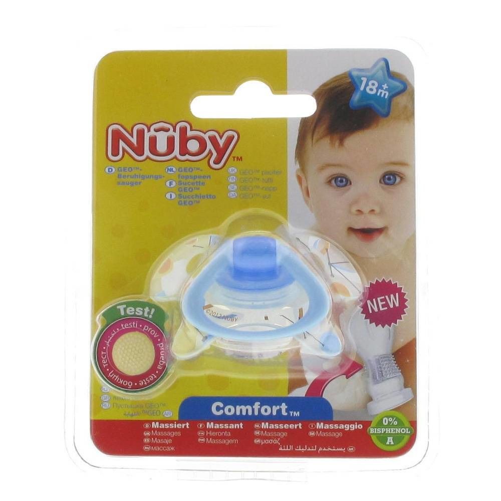 Nuby Soother Tritan Prism-Ortho Sil +18M Blue