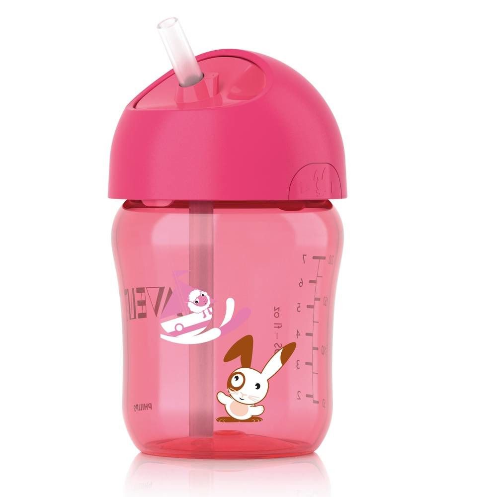 Avent Mug Anti-Leak + Straw 12m Pink