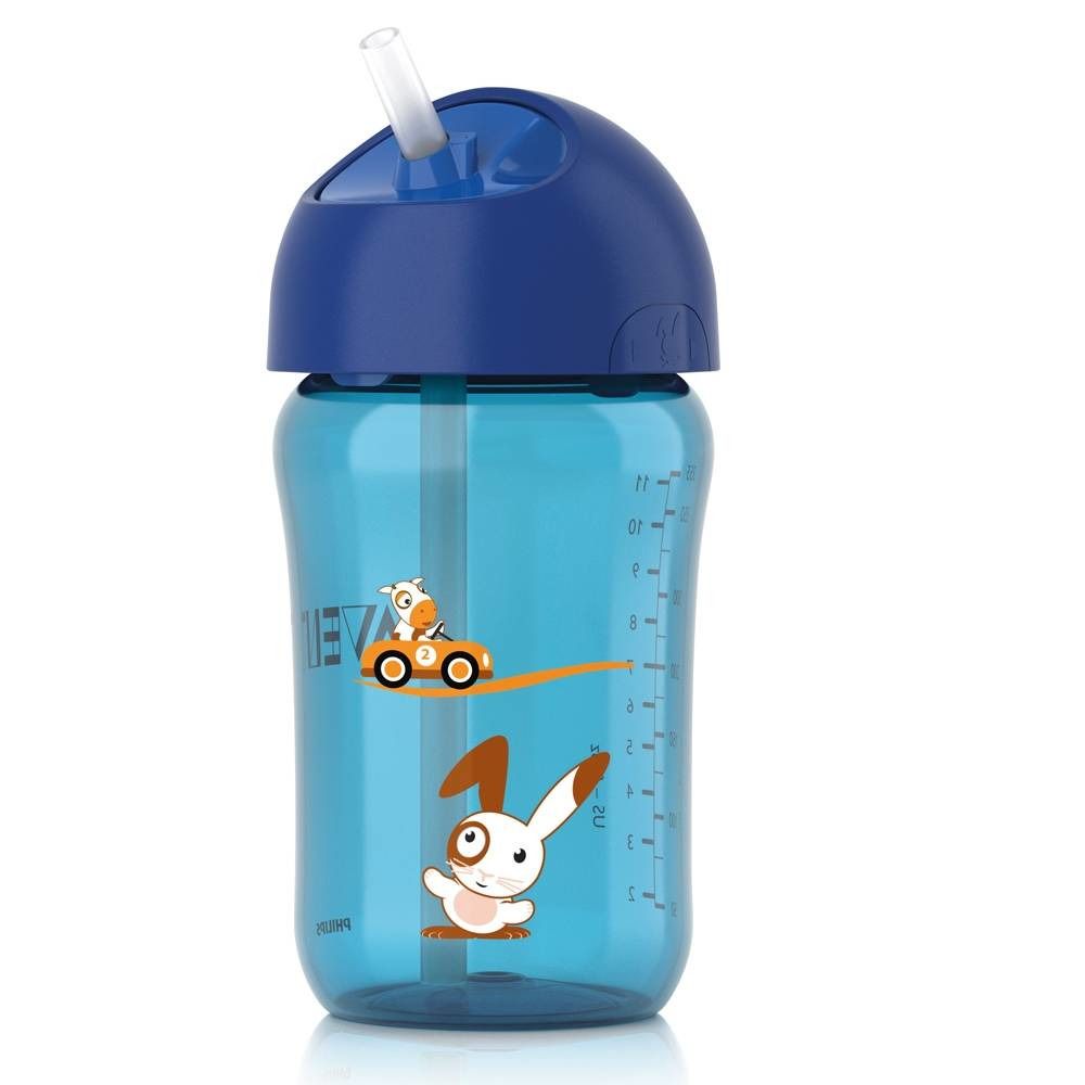 Avent Mug 340 Ml Anti-Leak + Straw +18m Blue