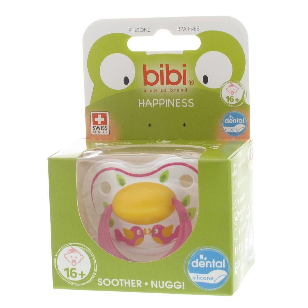 Bibi Dental Soother Happiness +16 Months Pink Birds