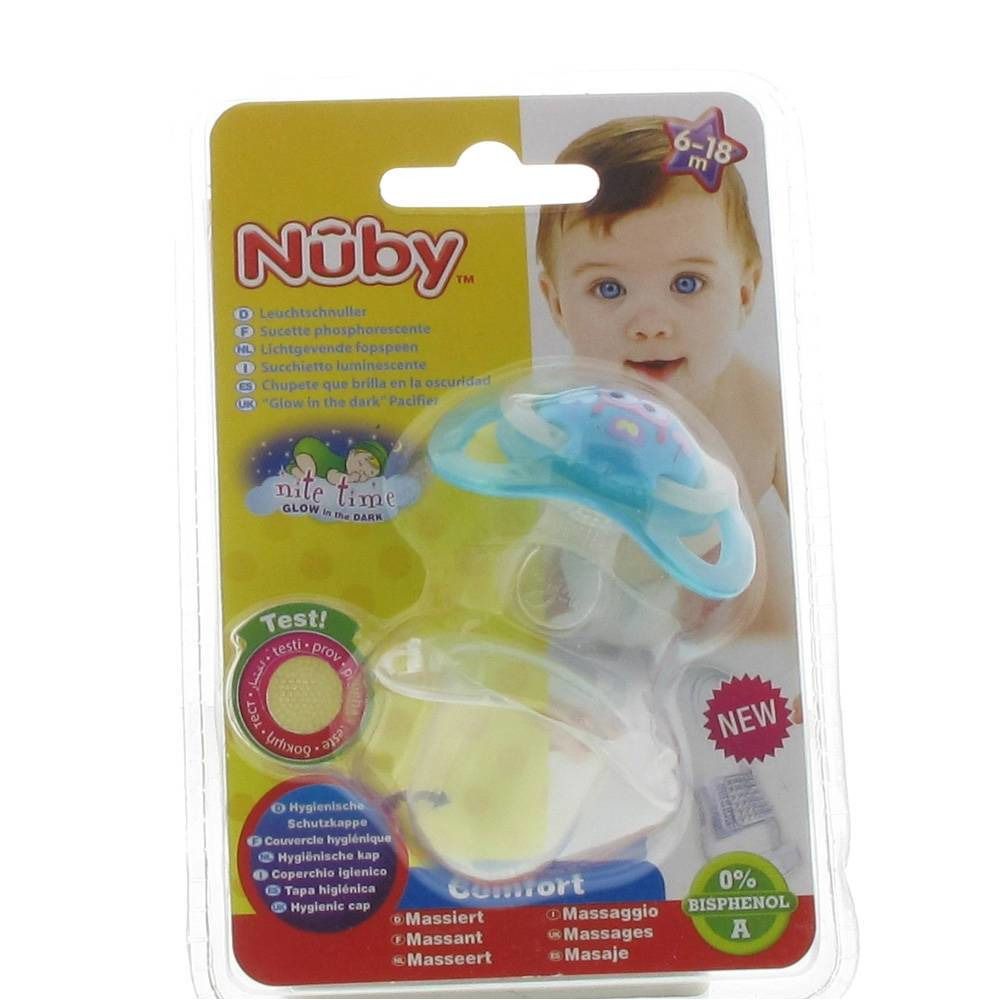 Nuby Pacifier Glow In The Dark Orthodontic Blue 618m 1 pz Redcare