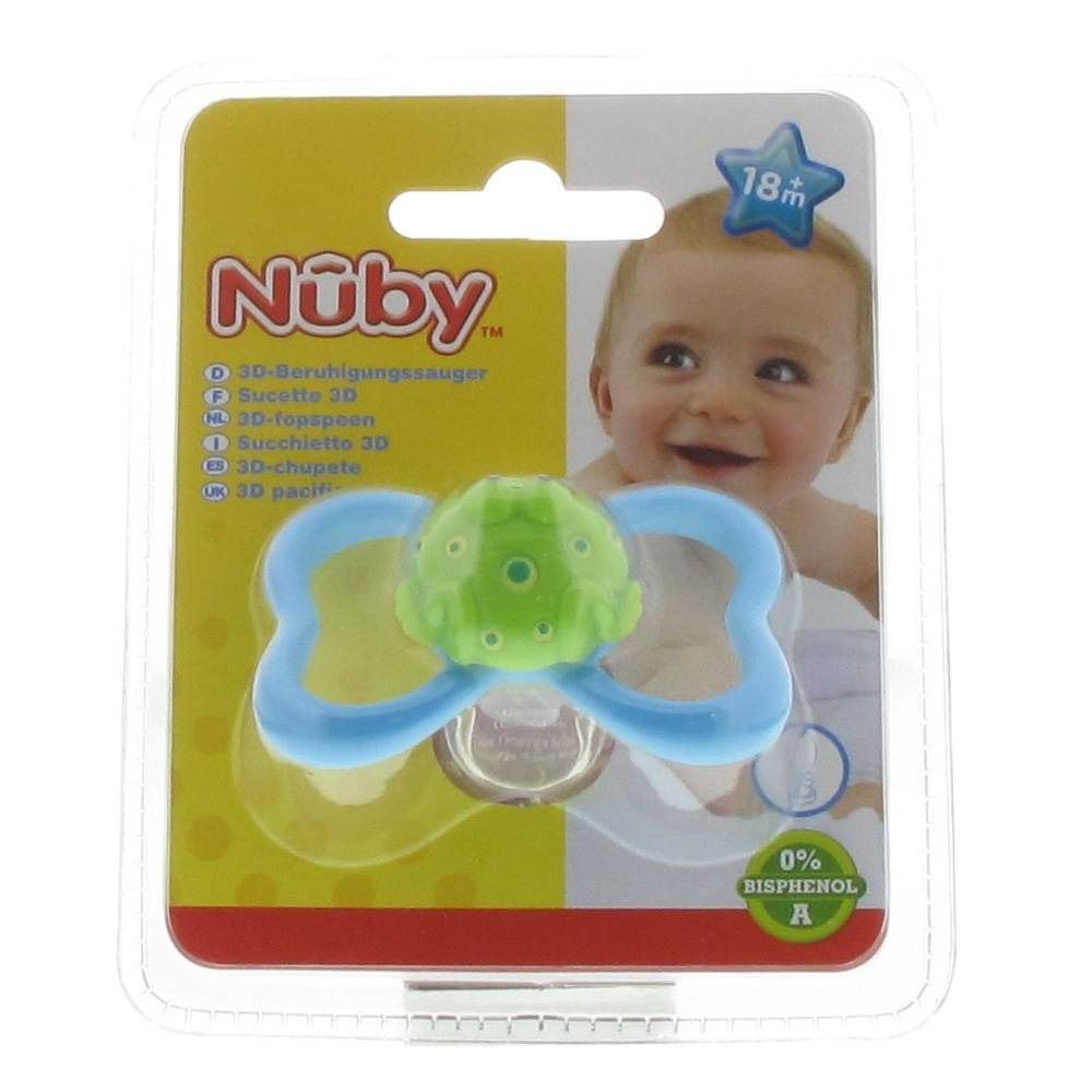 Nuby 3D-Pacifier Paci-Pals Oval Turquoise Monster +18m 1 pz | Redcare