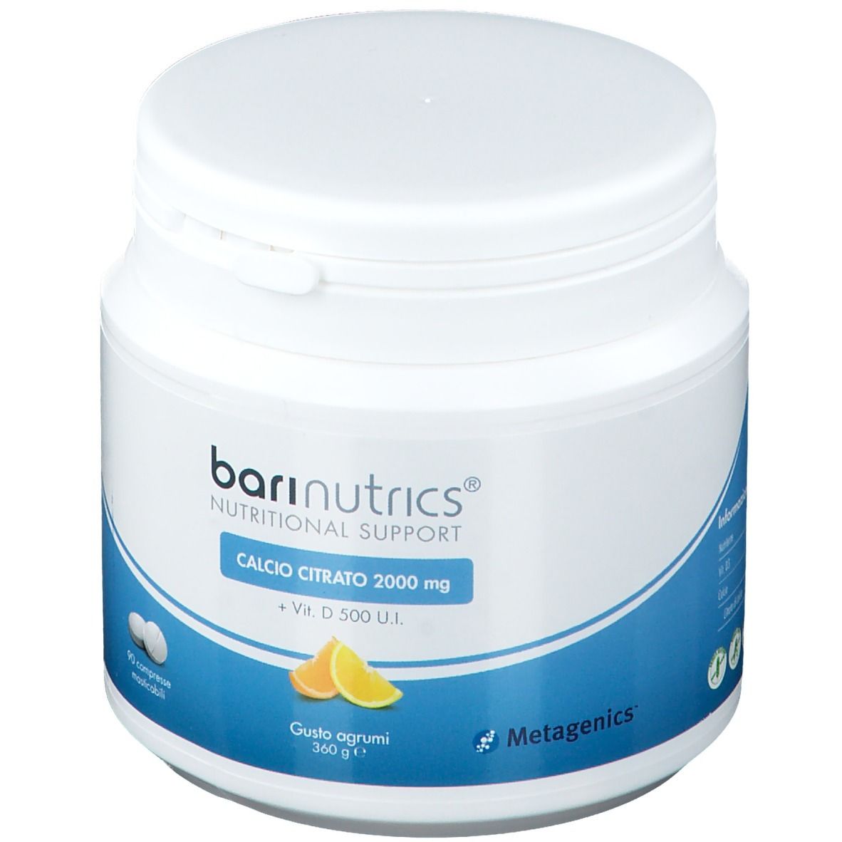 Barinutrics® Calcio Citrato 2000 mg Gusto arancia-limone