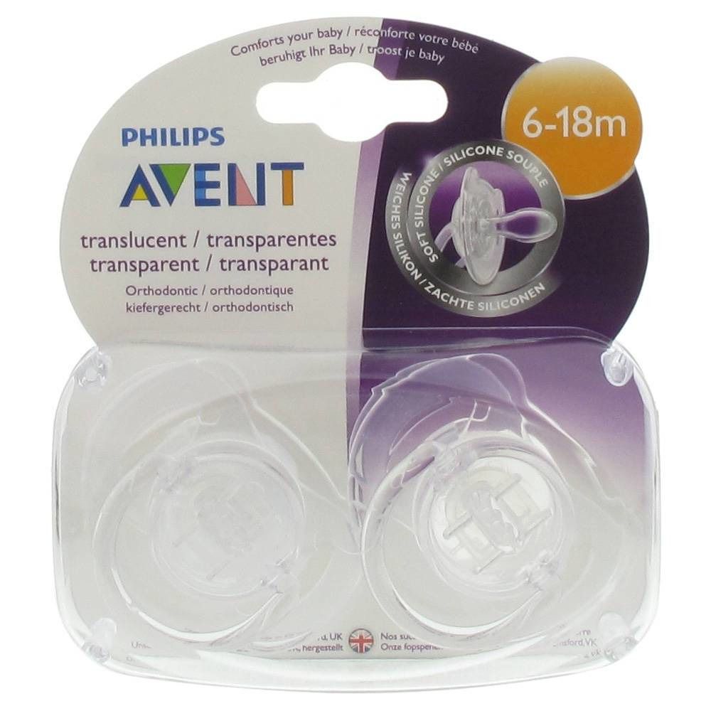 Avent Ciucci Trasparenti Silicone +6M 2 Trasparenti