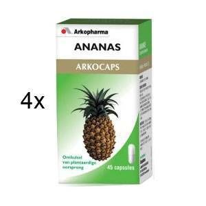 Scatola verde con ananas e scritta "Arkocaps". Contiene 45 capsule.