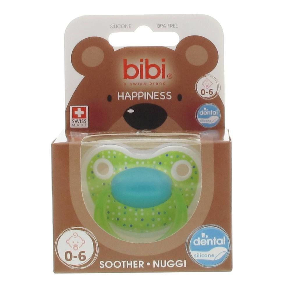 Bibi Ciuccio Happiness Lovely Dots 0-6 Mesi Verde/Pois
