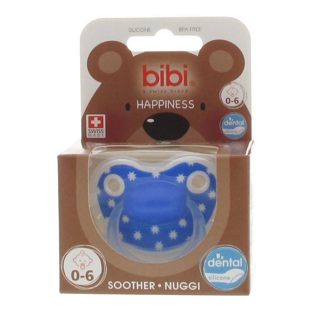 Bibi Ciuccio Happiness Lovely Dots 0-6 Mesi Blu/Stelle