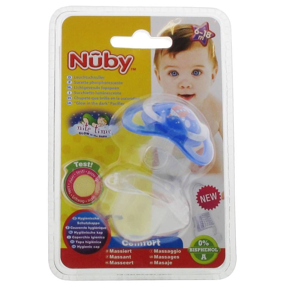 Nuby Pacifier Glow In The Dark Orthodontic Dark Blue 6-18m