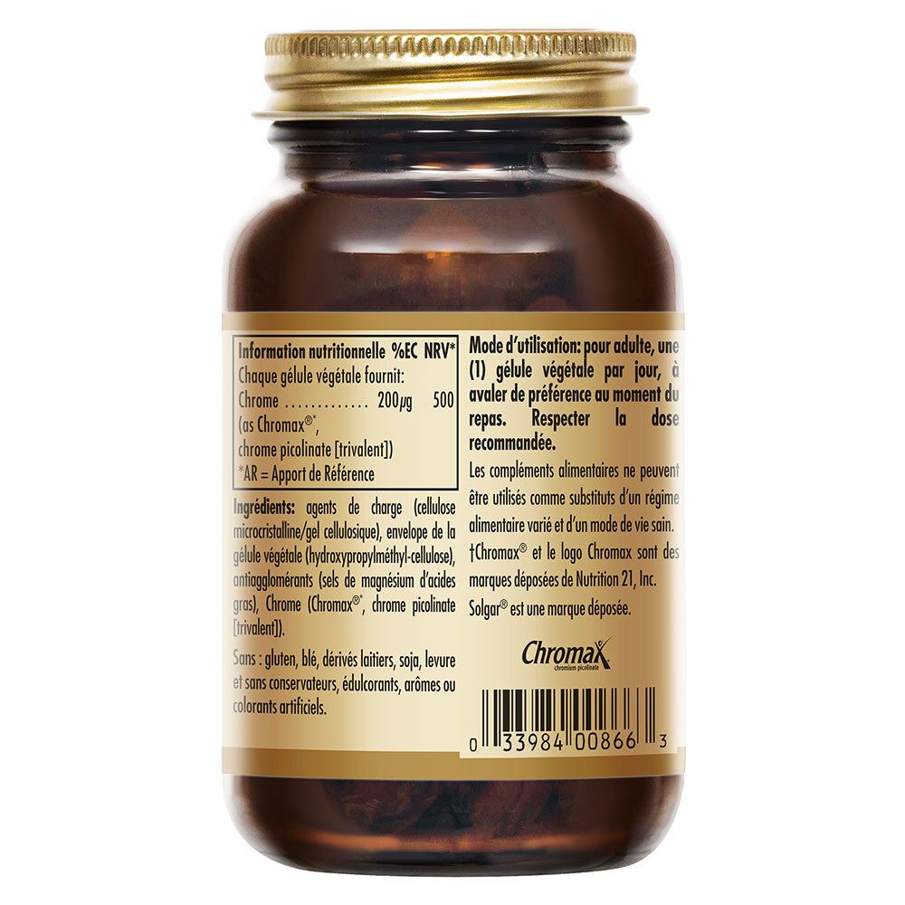 Retro del flacone. Contiene informazioni nutrizionali e istruzioni per l'uso. Testo in francese.