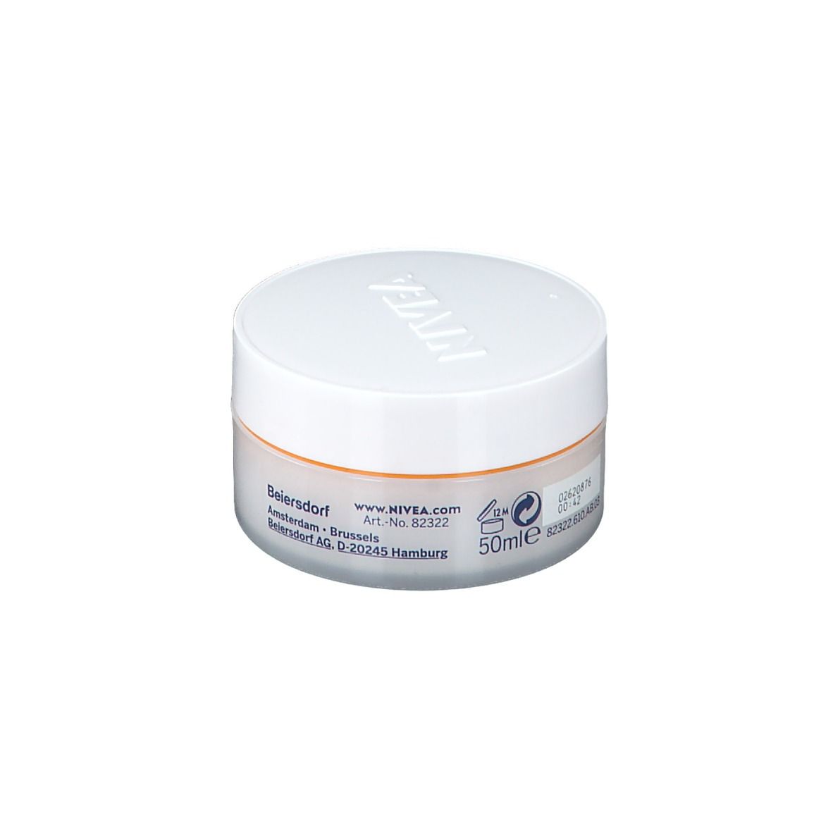 Vasetto NIVEA Q10 Energy con informazioni Beiersdorf e prodotto, 50ml.