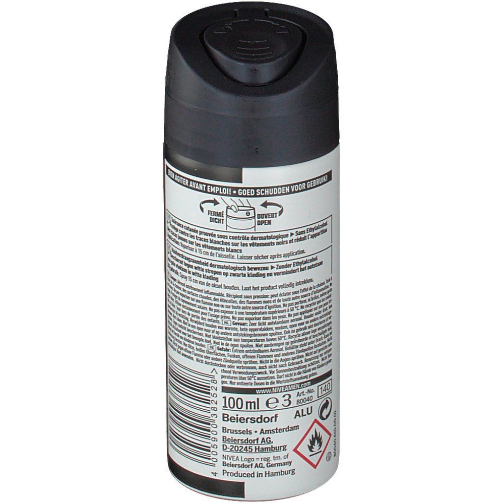 Nivea Deodorant Travel Size Black&White Spray For Men