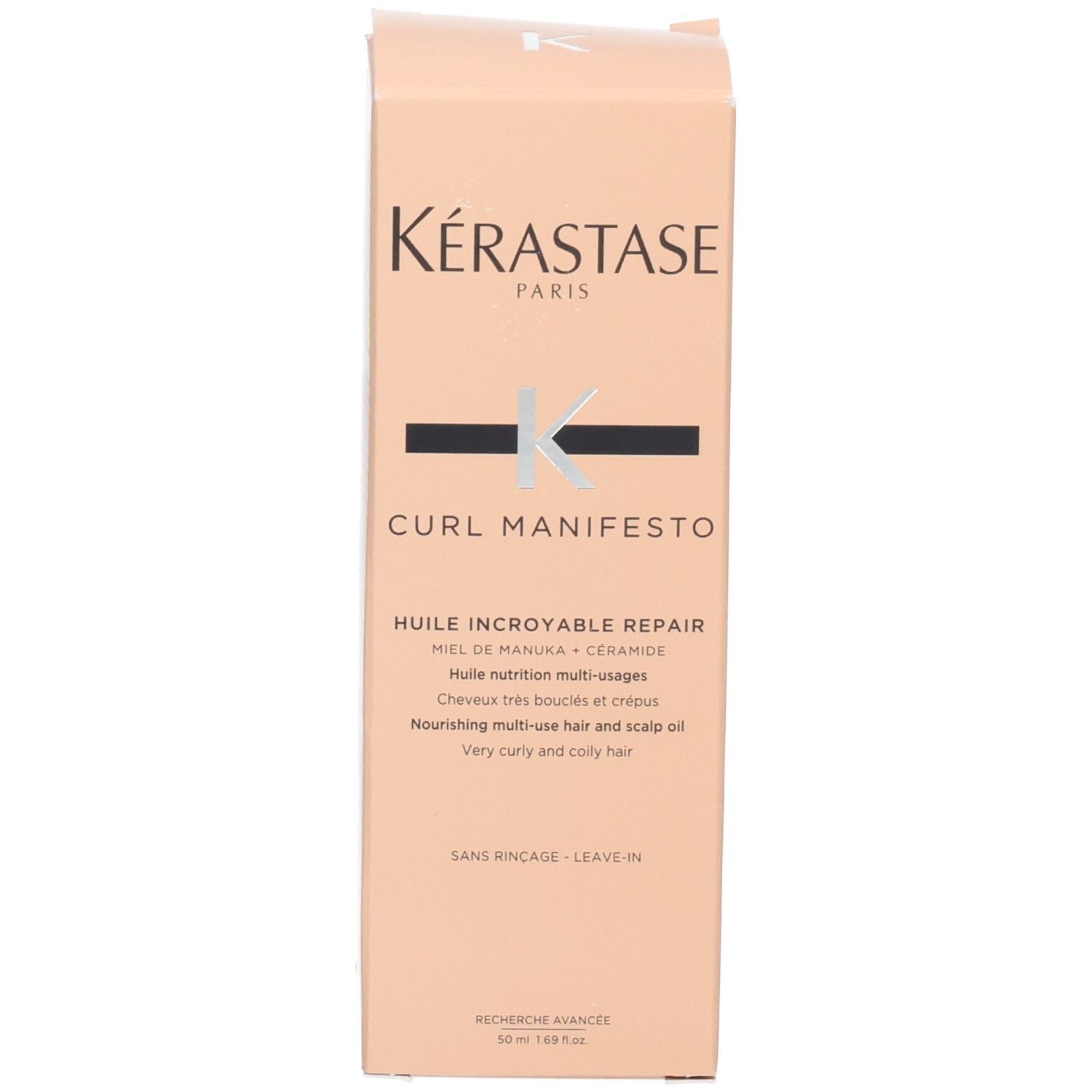 Kérastase Curl Manifesto Huile Sublime Repair, confezione esterna con informazioni sul prodotto.