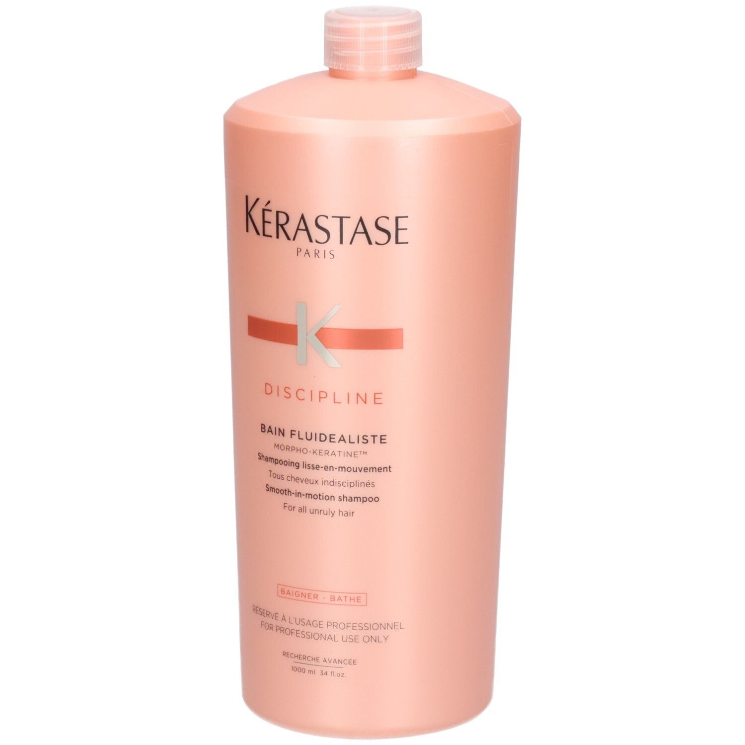 Shampoo Kérastase Discipline Bain Fluidealiste, flacone da 1000 ml, vista frontale.
