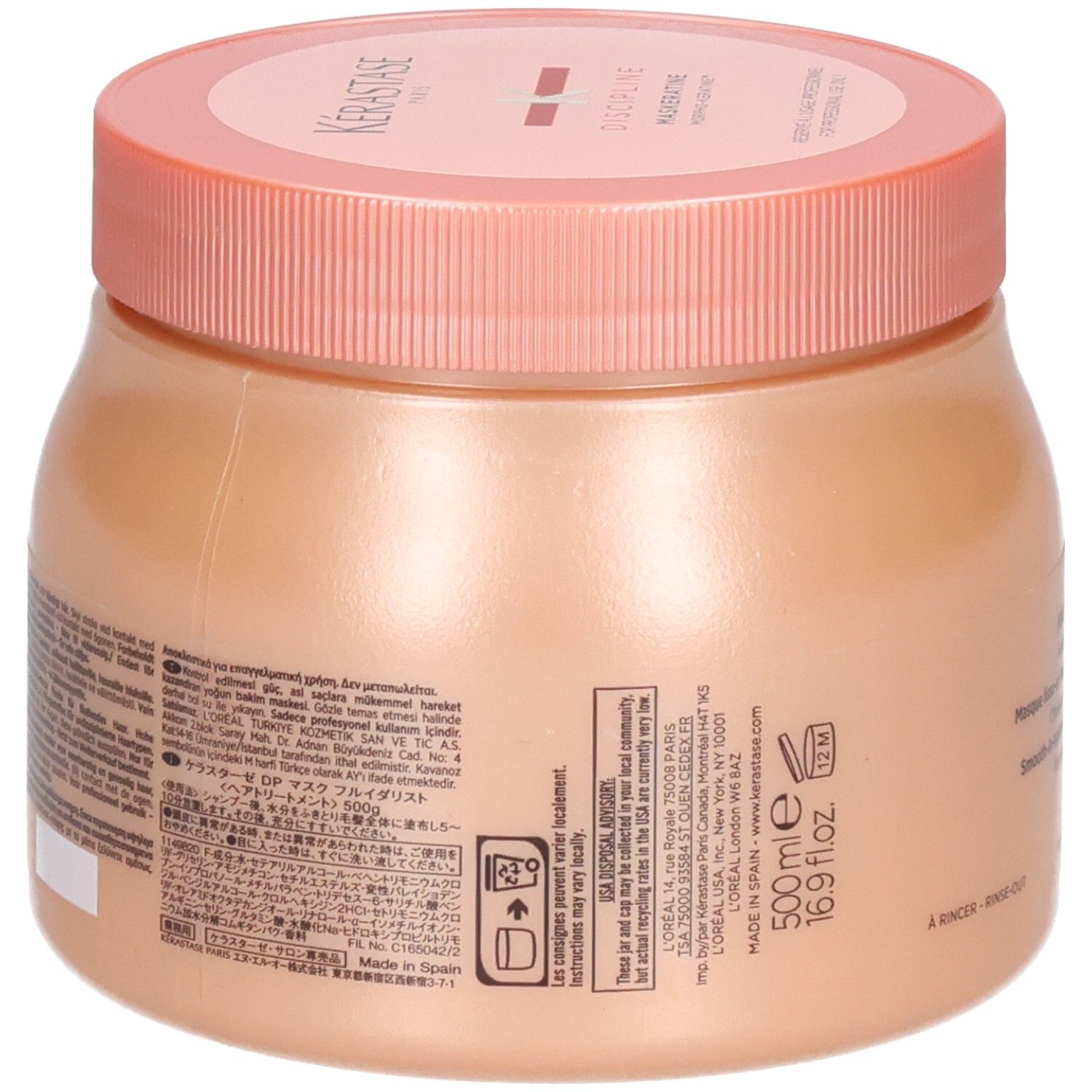 Kérastase Maskeratine maschera, retro con ingredienti e volume 500ml.