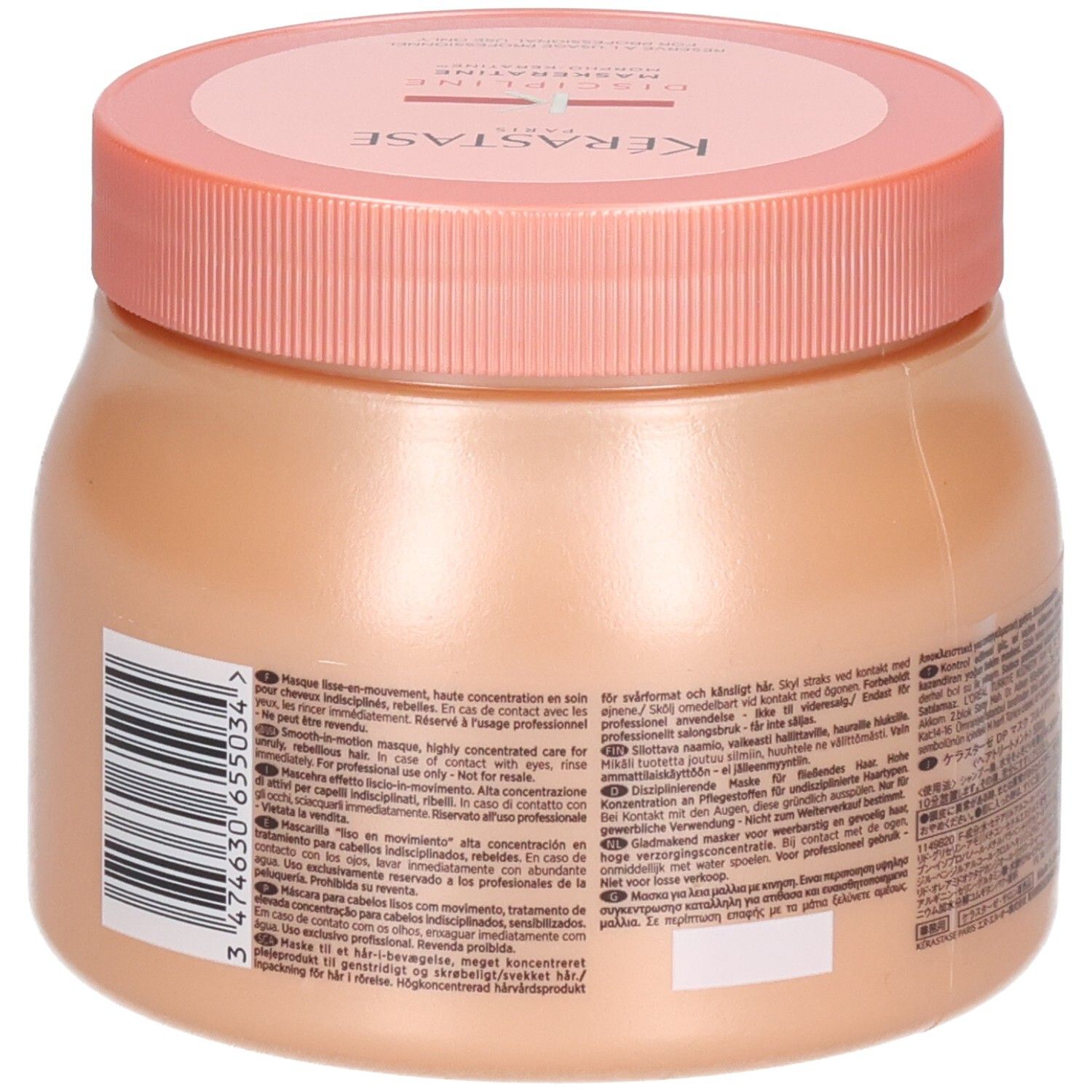 Kérastase Maskeratine maschera, lato con codice a barre e volume 500ml.