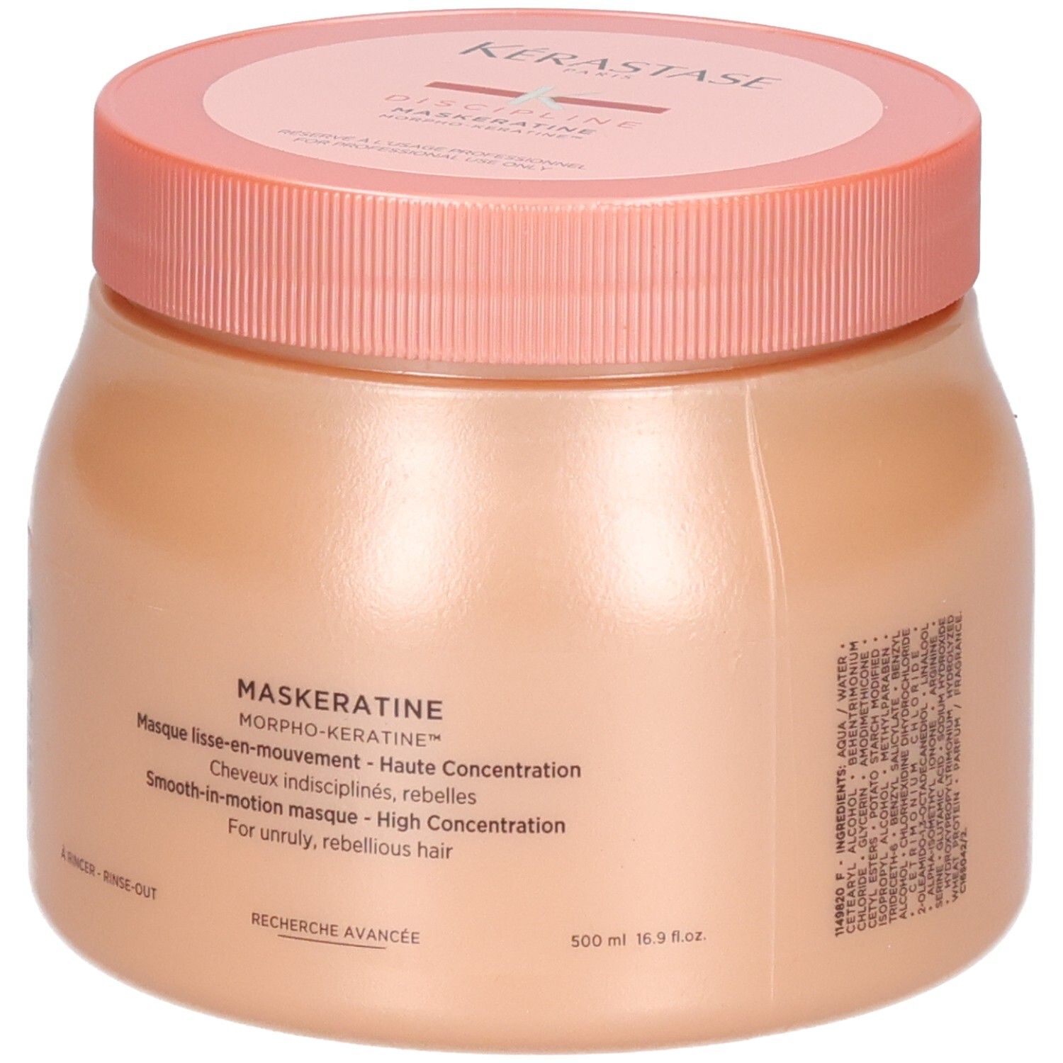 Kérastase Maskeratine maschera, fronte con nome prodotto e volume 500ml.