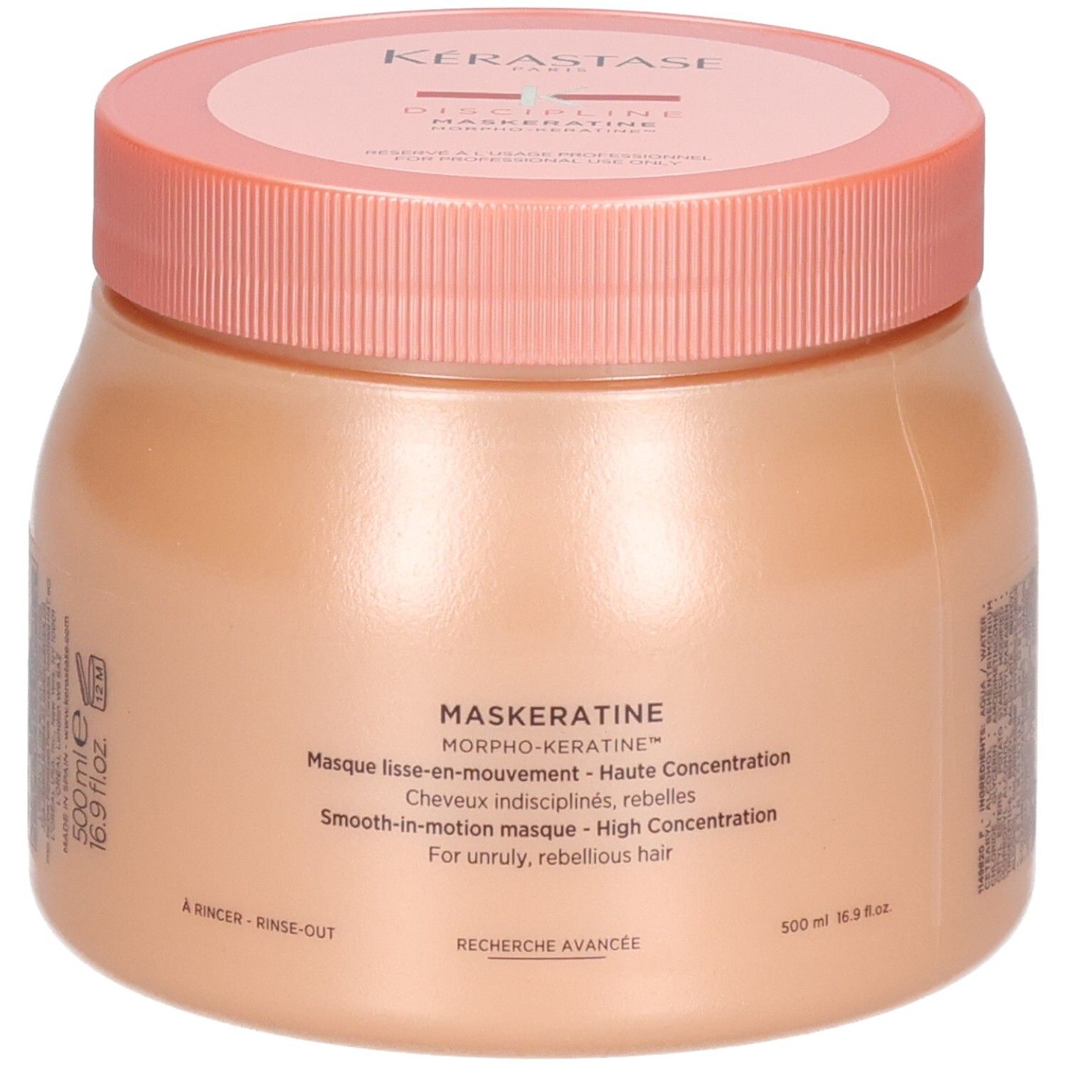 Kérastase Maskeratine maschera, fronte con nome prodotto e volume 500ml.