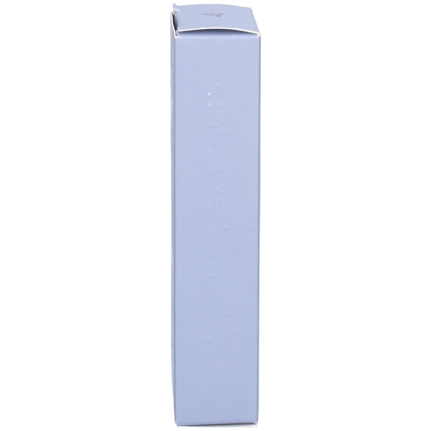 Vista laterale della scatola pieghevole azzurra per L'OCCITANE Eau de Toilette Lavande Poivre Noir.