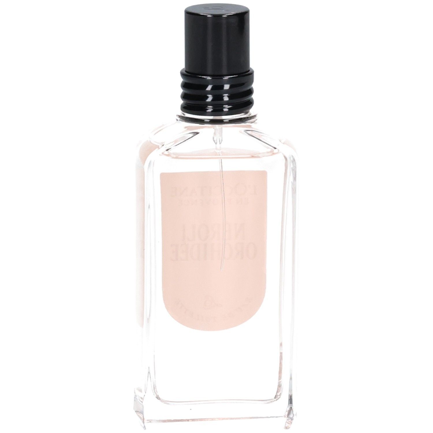 Retro del flacone L'OCCITANE Eau de Toilette Néroli Orchidée con etichetta.