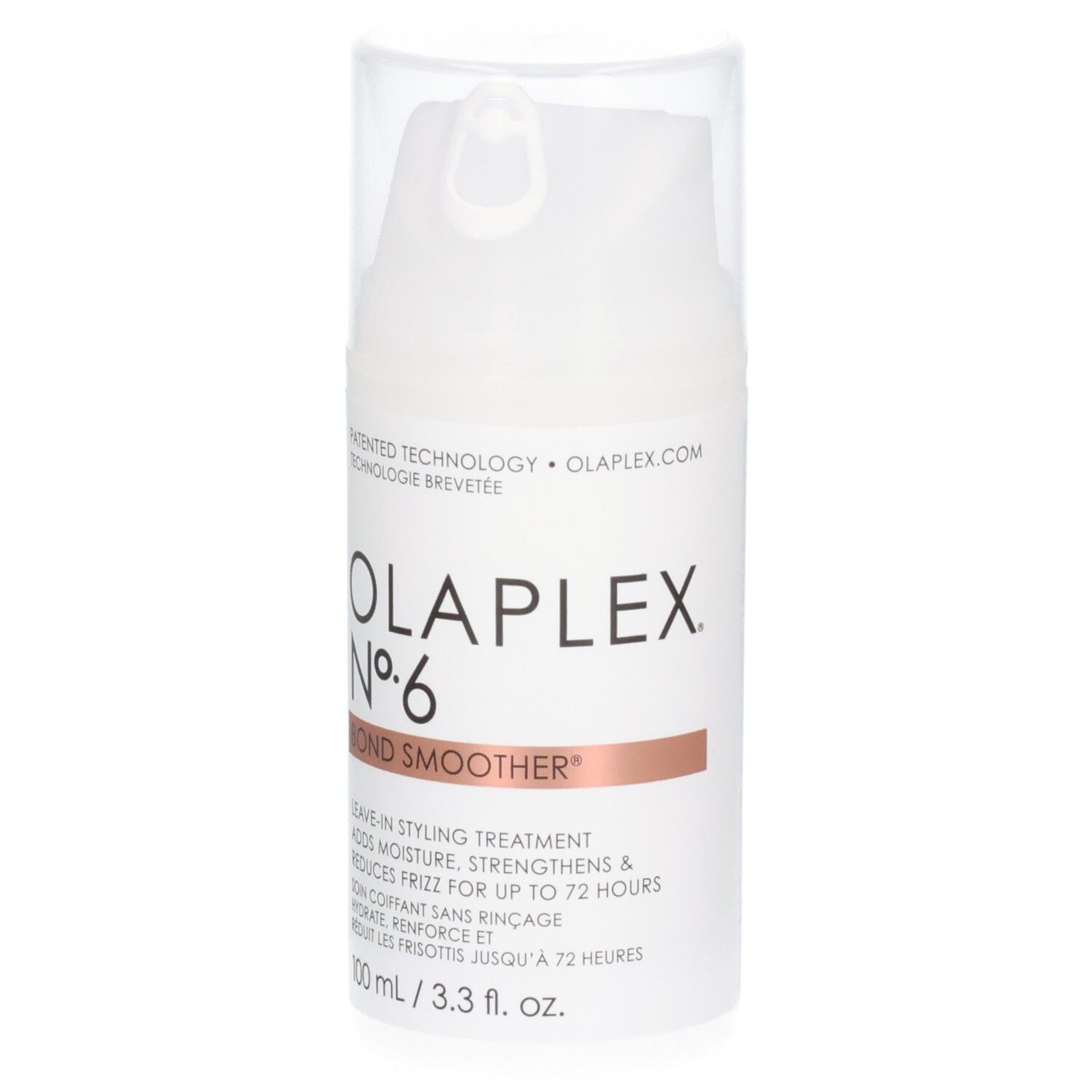Flacone Olaplex N. 6 Bond Smoother, trattamento styling leave-in, con erogatore.