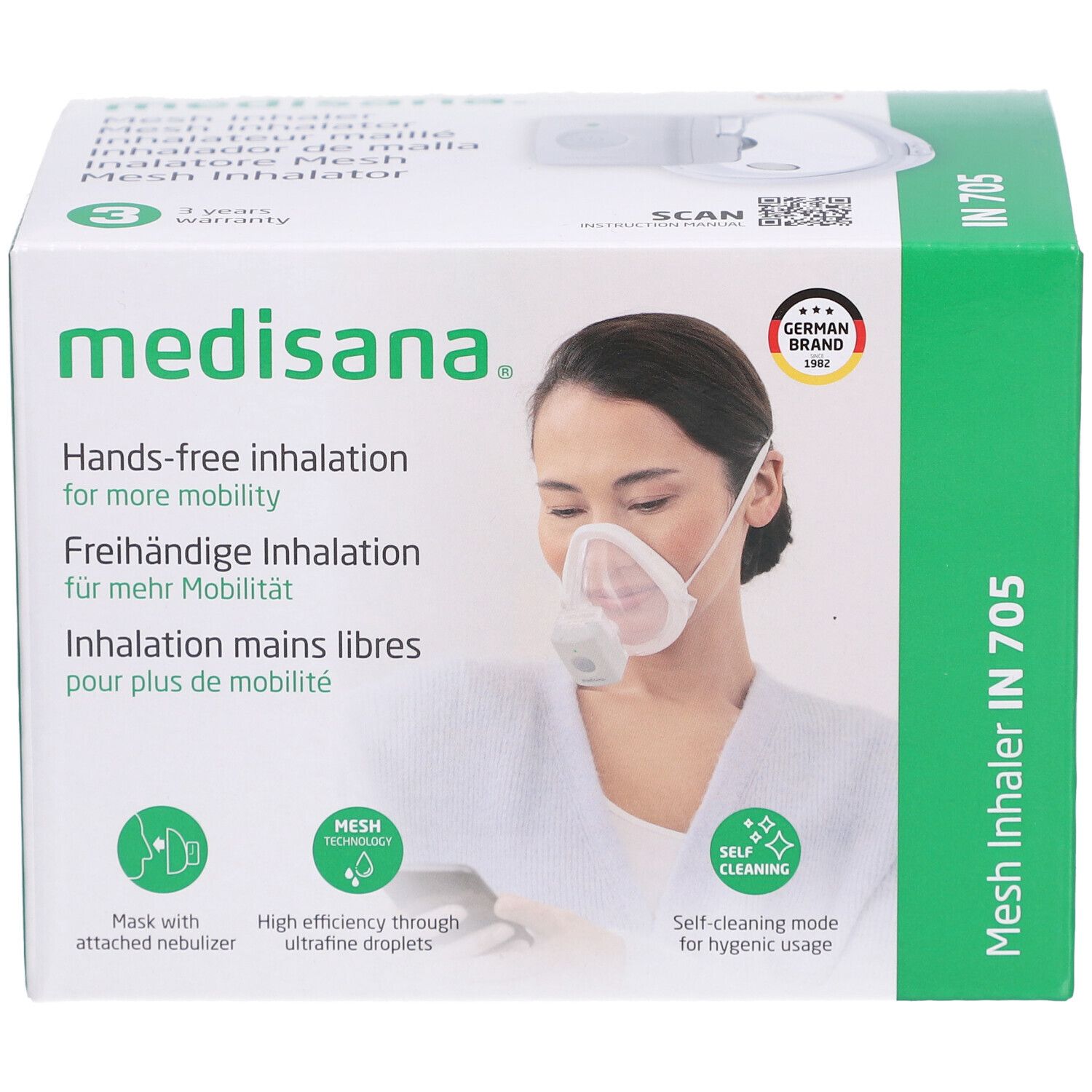 Cuscino massaggiante Shiatsu Medisana MC 850, nero, con maniglia, per massaggio collo e schiena.