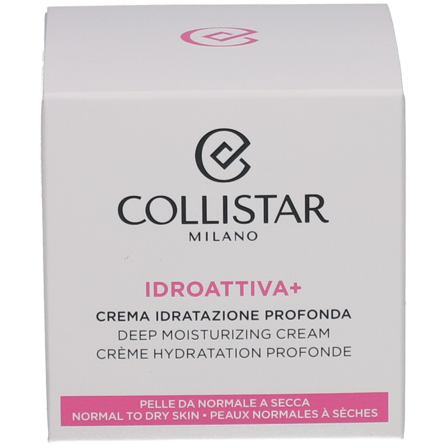 Confezione con scritta: COLLISTAR, IDROATTIVA+, Deep Moisturizing Cream. Pelle da normale a secca.