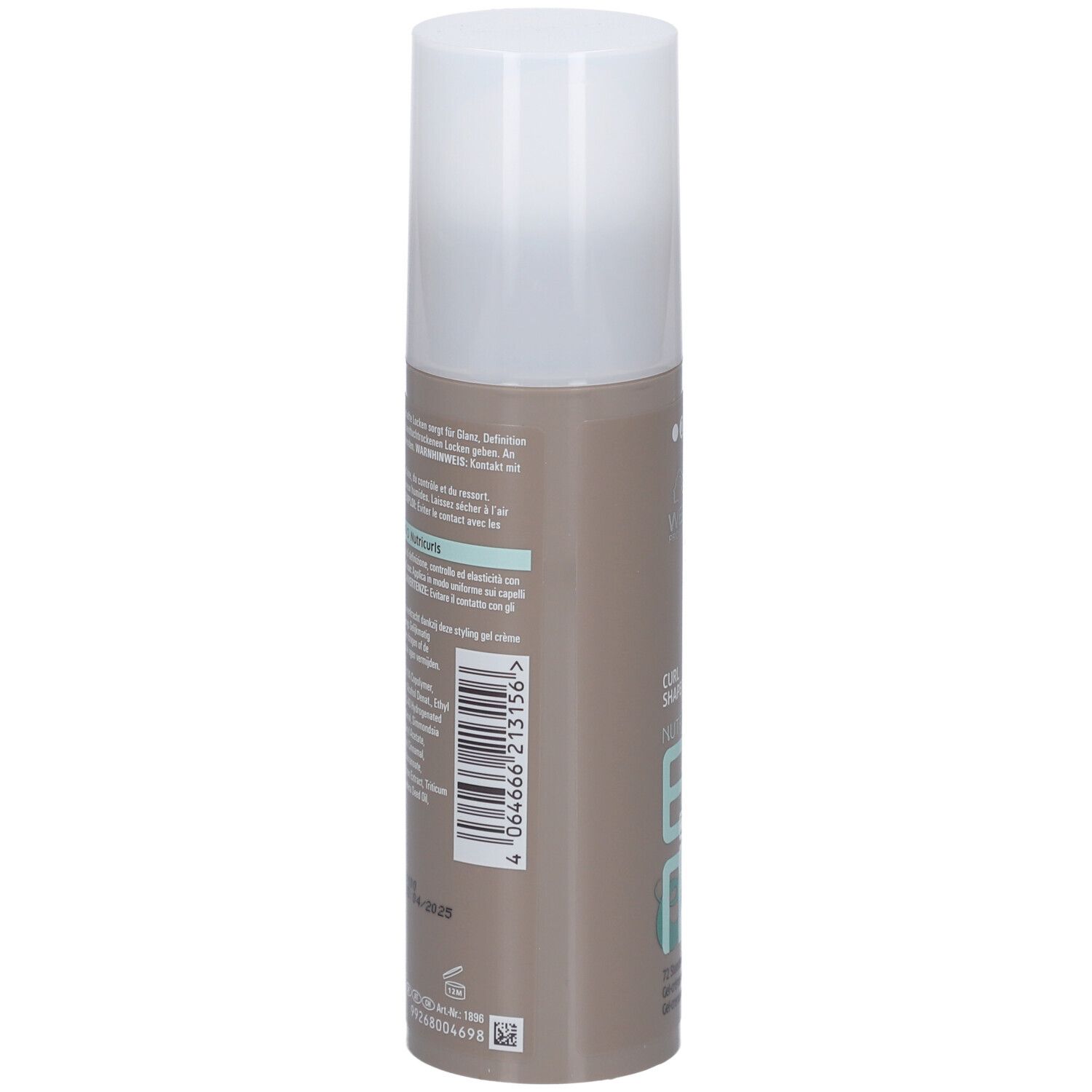 Flacone spray marrone con tappo bianco. Testo sull'etichetta.