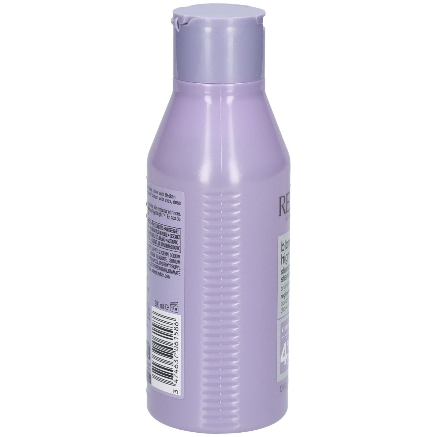 Flacone viola Redken Blonde Idol Shampoo con tappo a scatto. Contiene 300 ml.