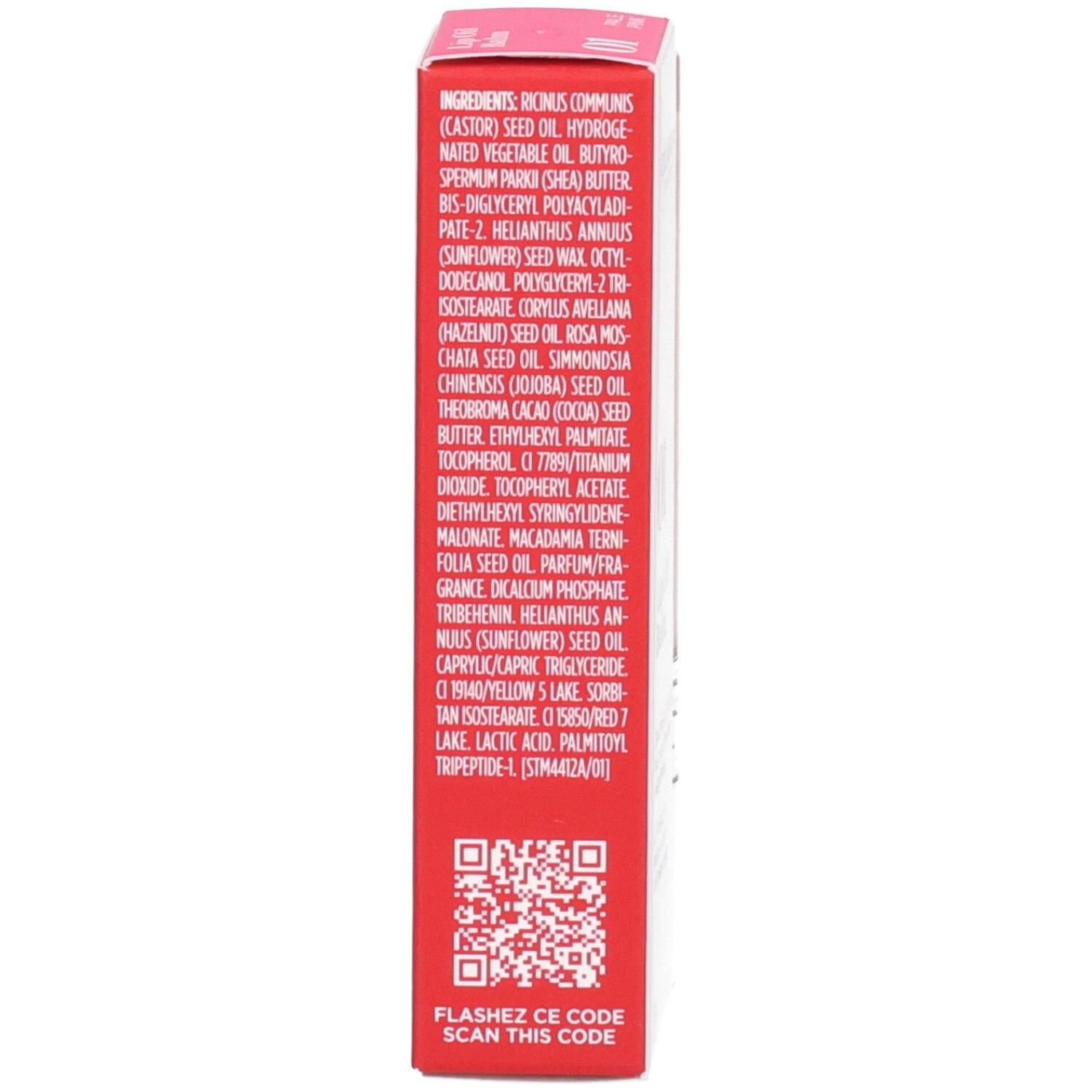 Clarins Lip Oil Balm 01, retro della confezione con elenco ingredienti.