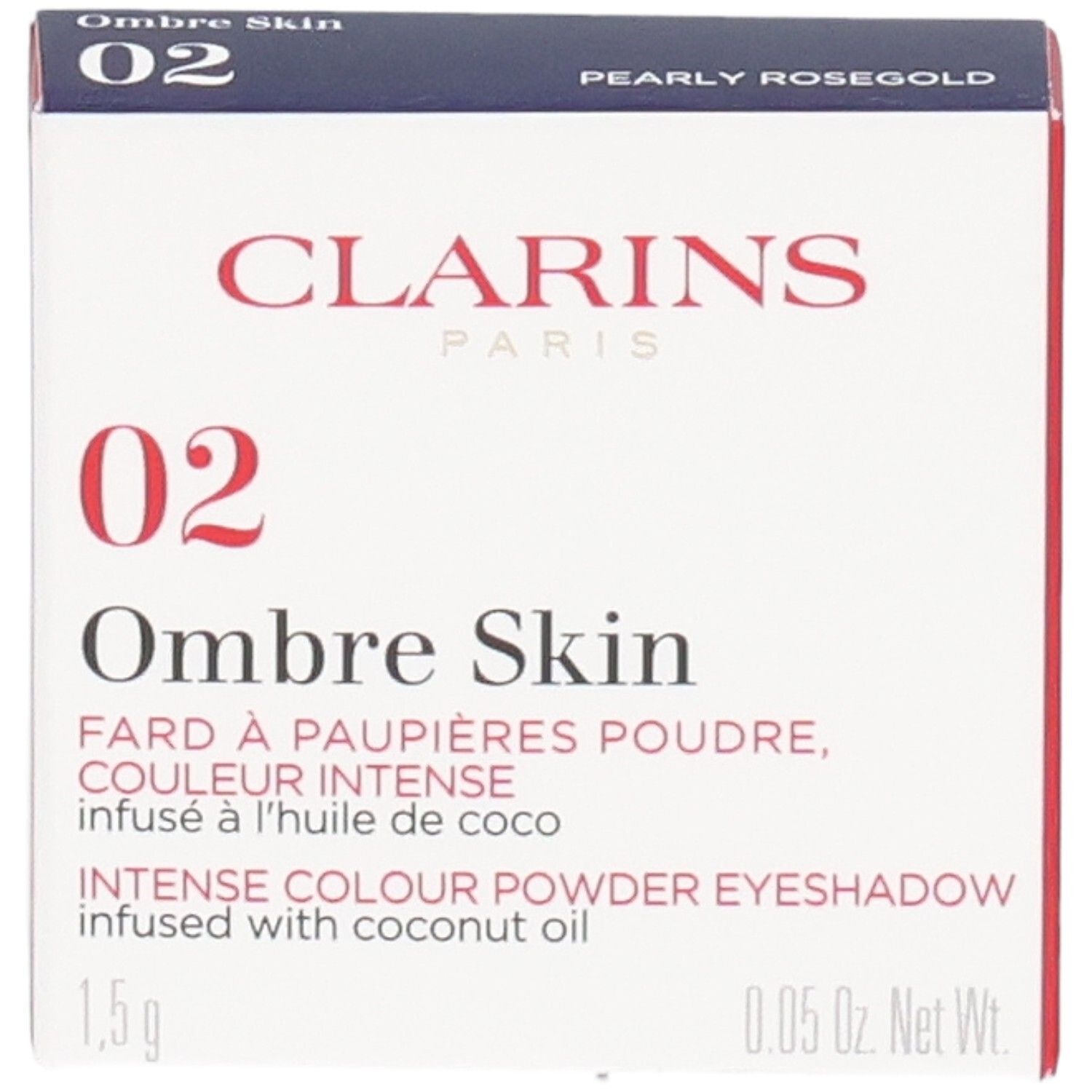 Clarins Ombre Skin ombretto 02 Pearly Rosegold in scatola.