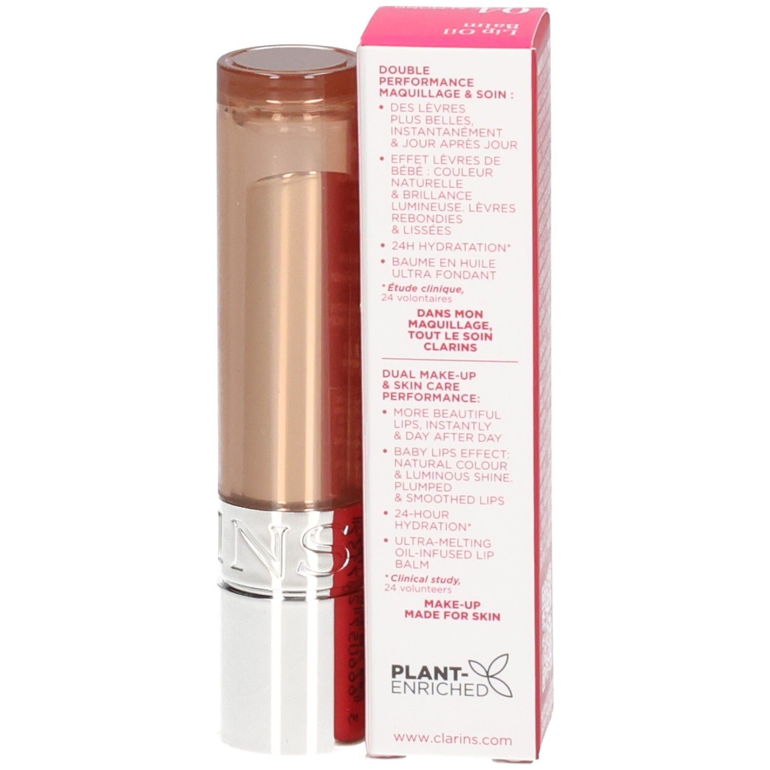 Clarins Lip Oil Balm 04: applicatore e confezione aperta.