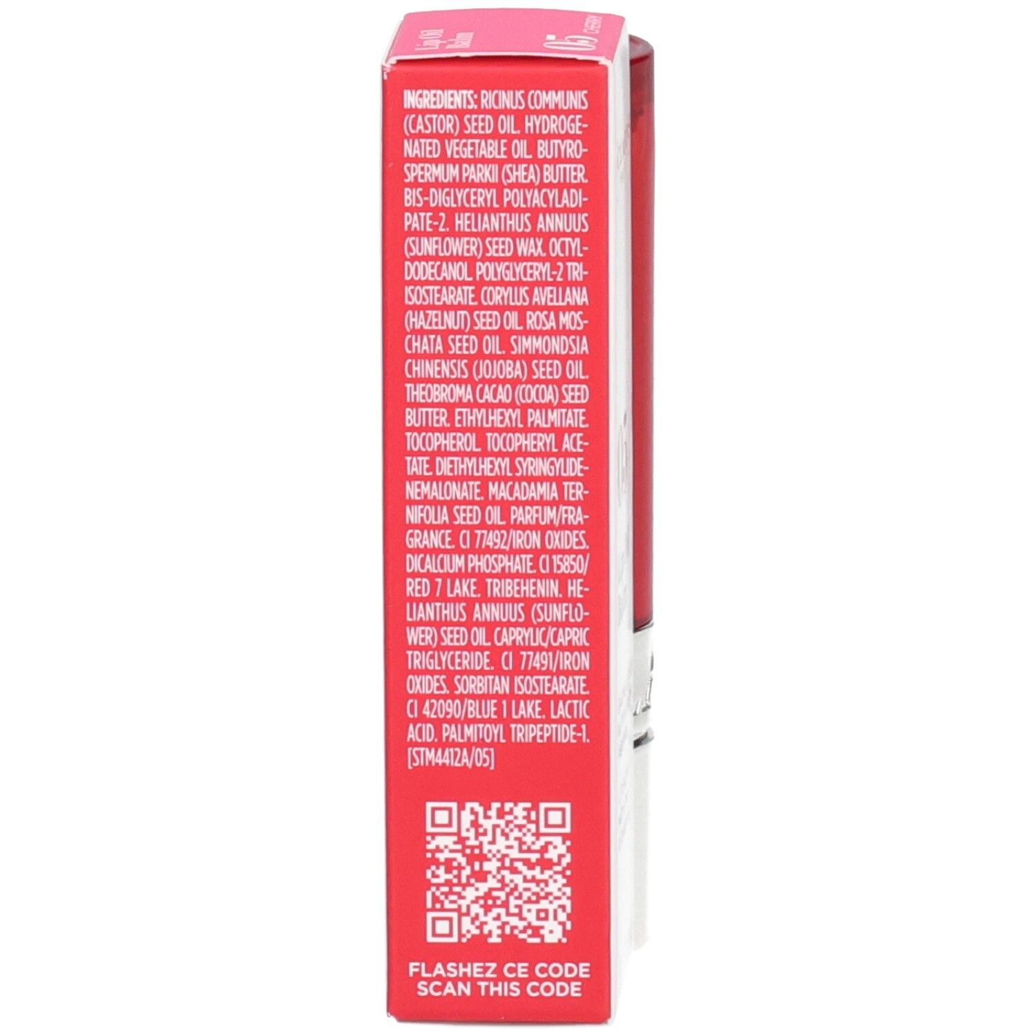 Ingredienti del Clarins Lip Balm Oil 05 sulla scatola.