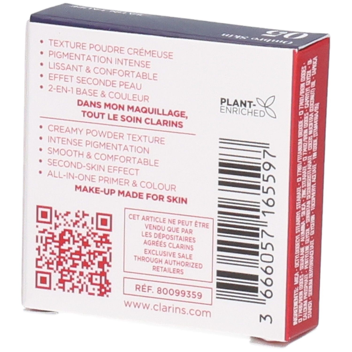 Clarins Ombre Skin ombretto 05 Satin Taupe, retro della confezione.