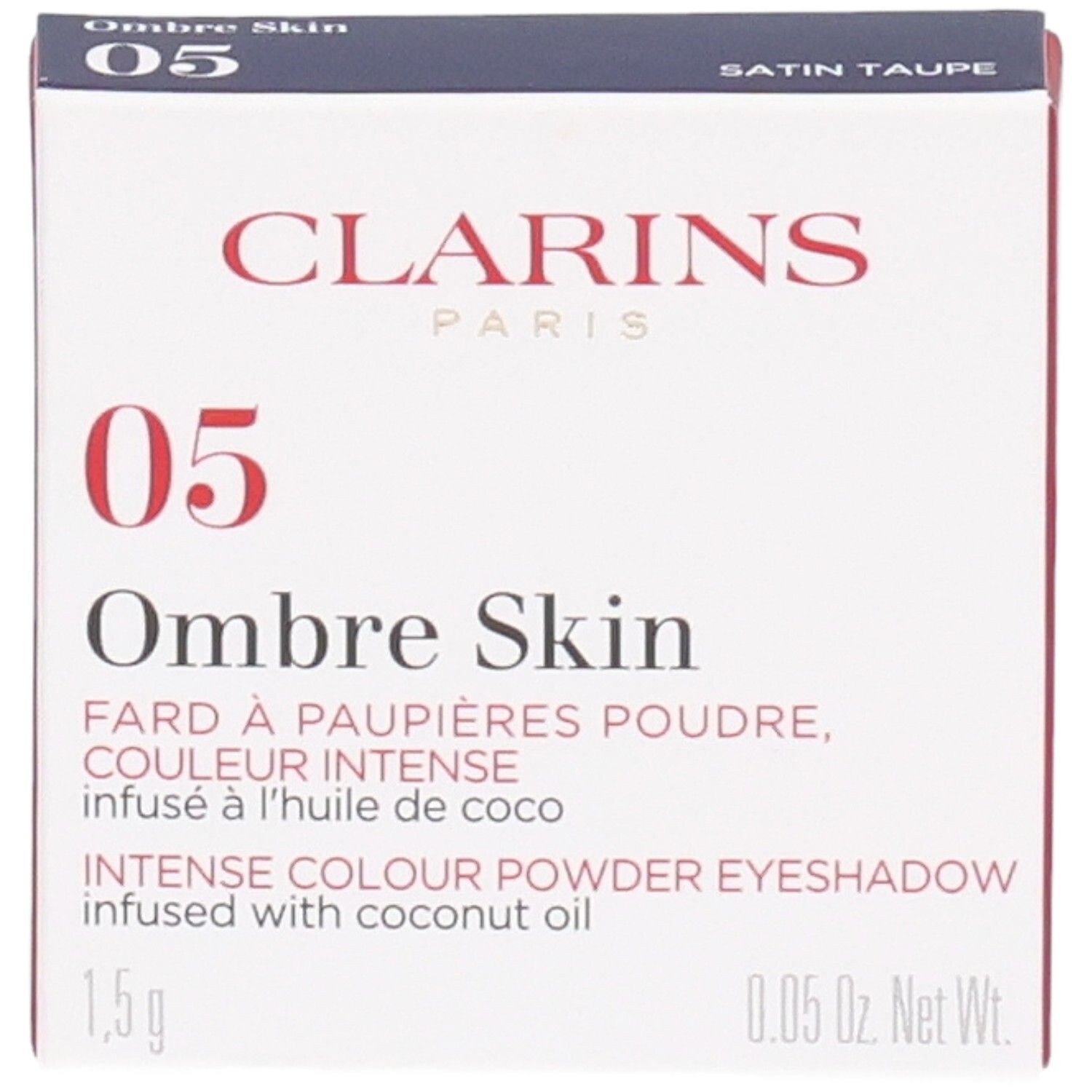 Clarins Ombre Skin ombretto 05 Satin Taupe in confezione.