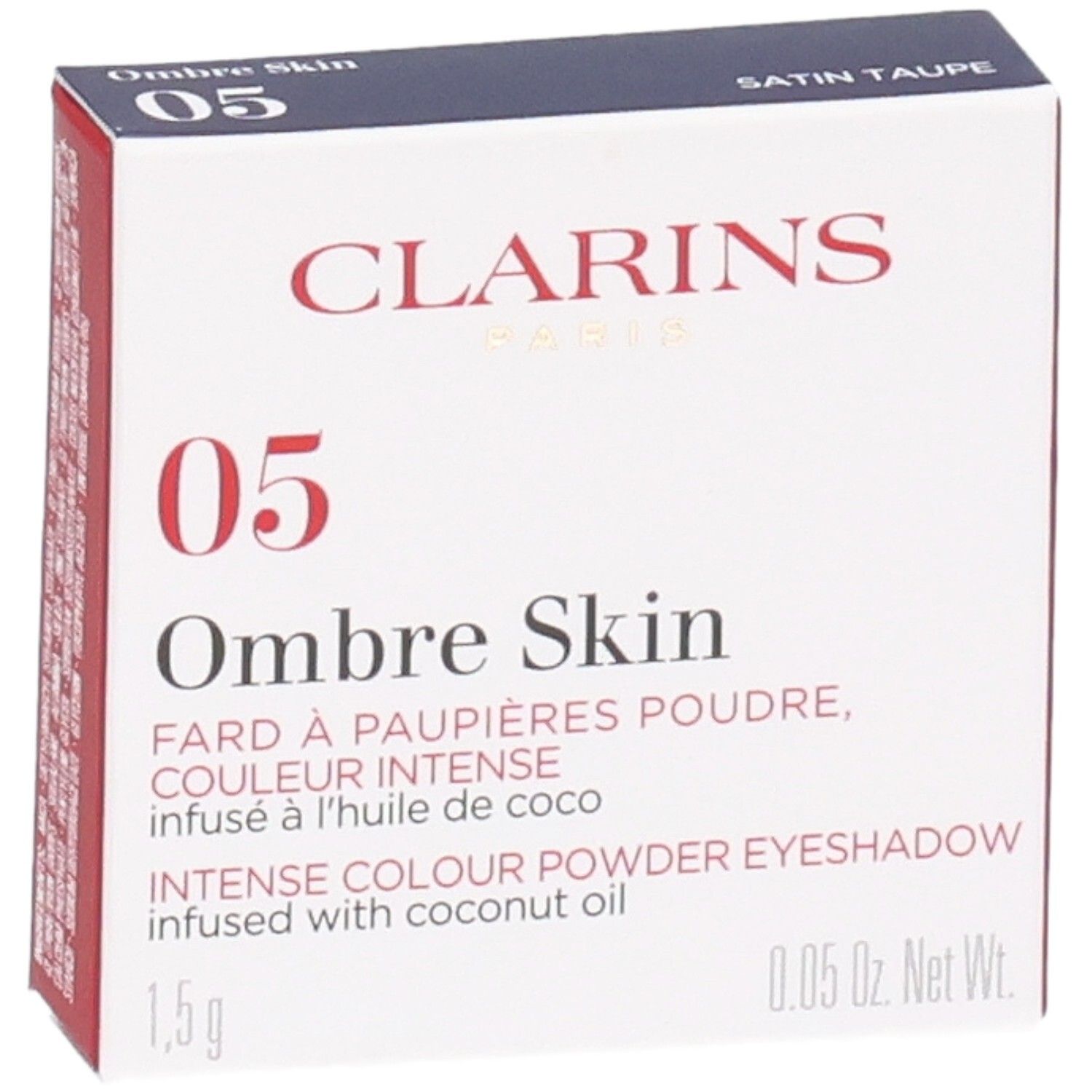 Clarins Ombre Skin ombretto 05 Satin Taupe in confezione.