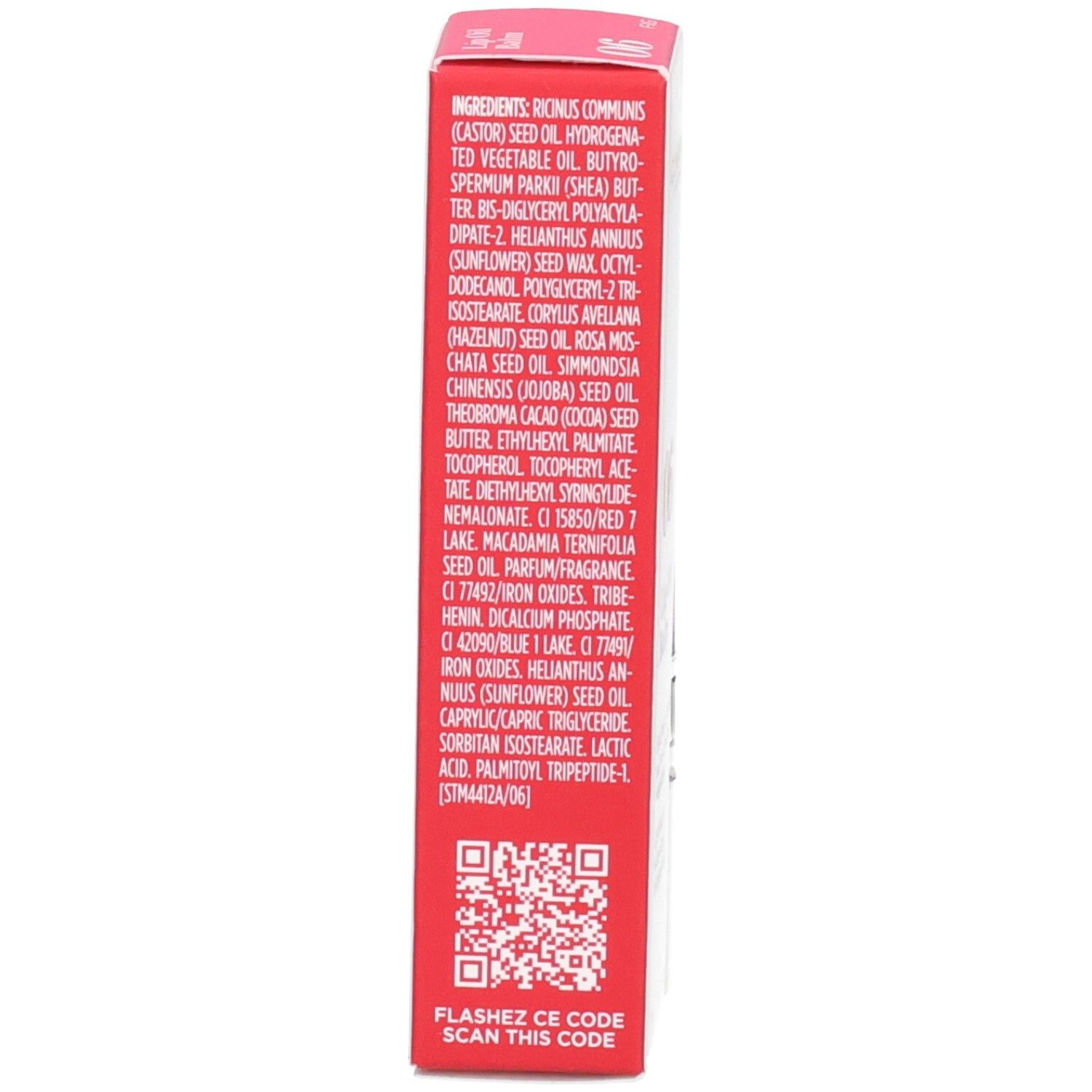 Clarins Lip Oil Balm, colore 06 Fig, retro della confezione con ingredienti.