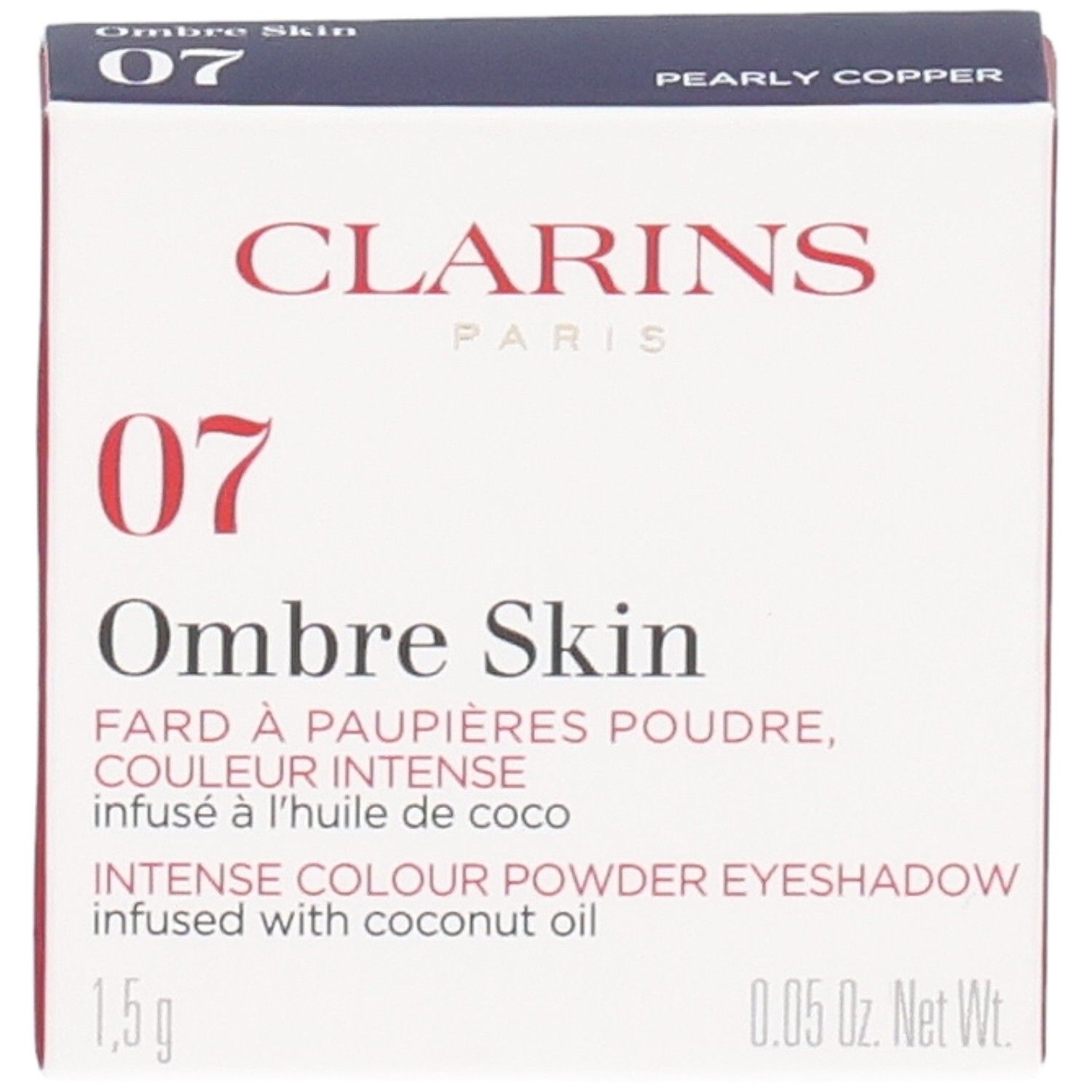 Clarins Ombre Skin ombretto compatto 07 Rame Perlato, 1,5 g, fronte.