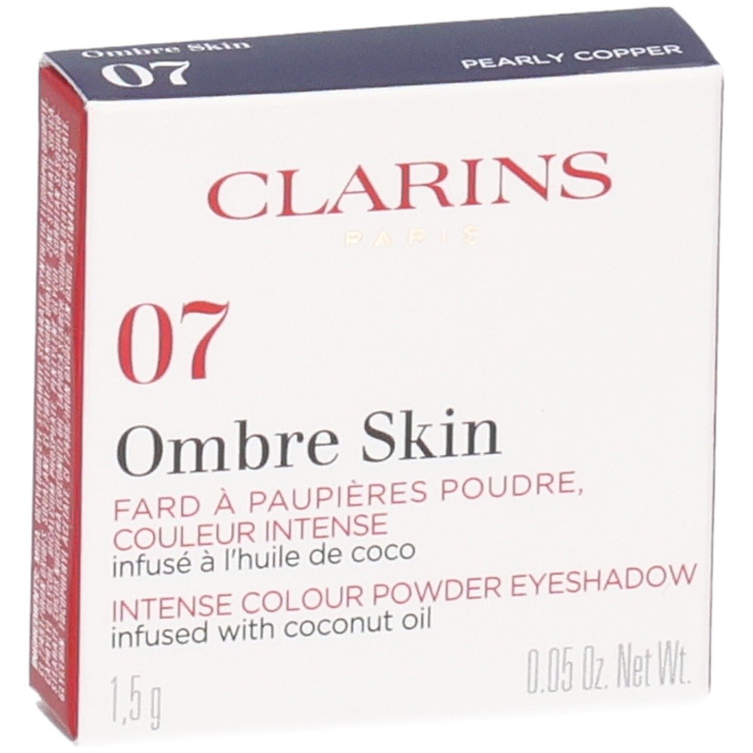 Clarins Ombre Skin ombretto compatto 07 Rame Perlato, 1,5 g, fronte.