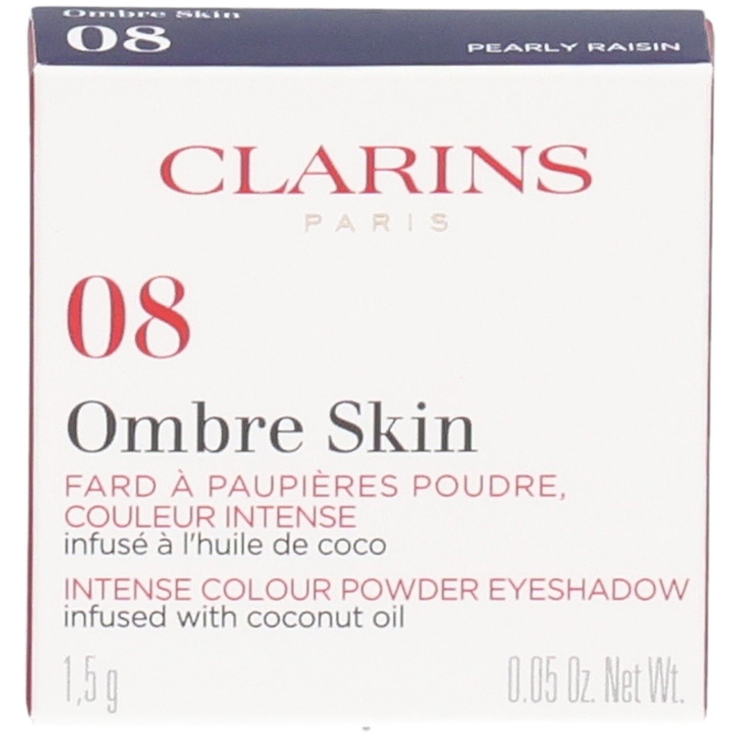 Ombre Skin Clarins ombretto, colore 08 Pearly Raisin, 1,5g.