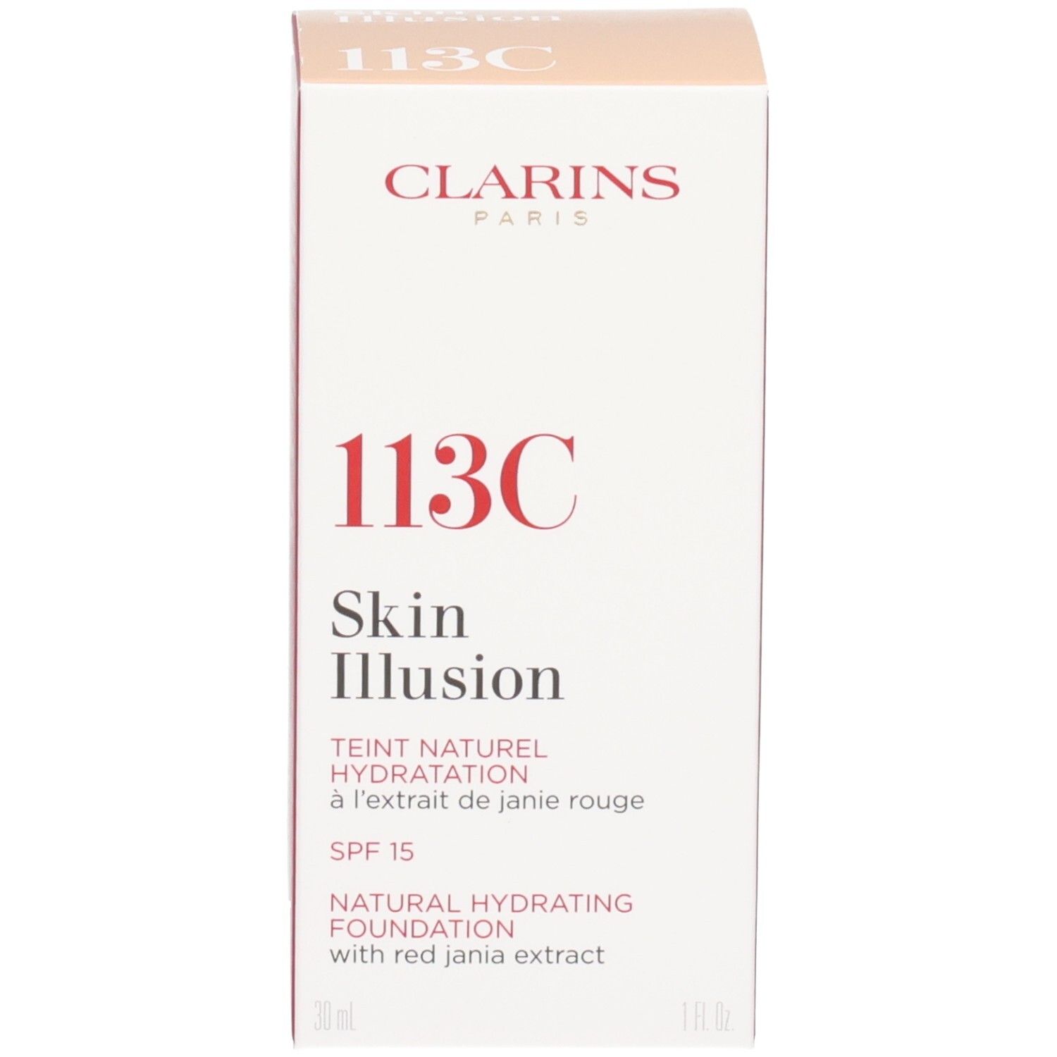 Clarins Skin Illusion fondotinta, 30ml, 113 Castagna.