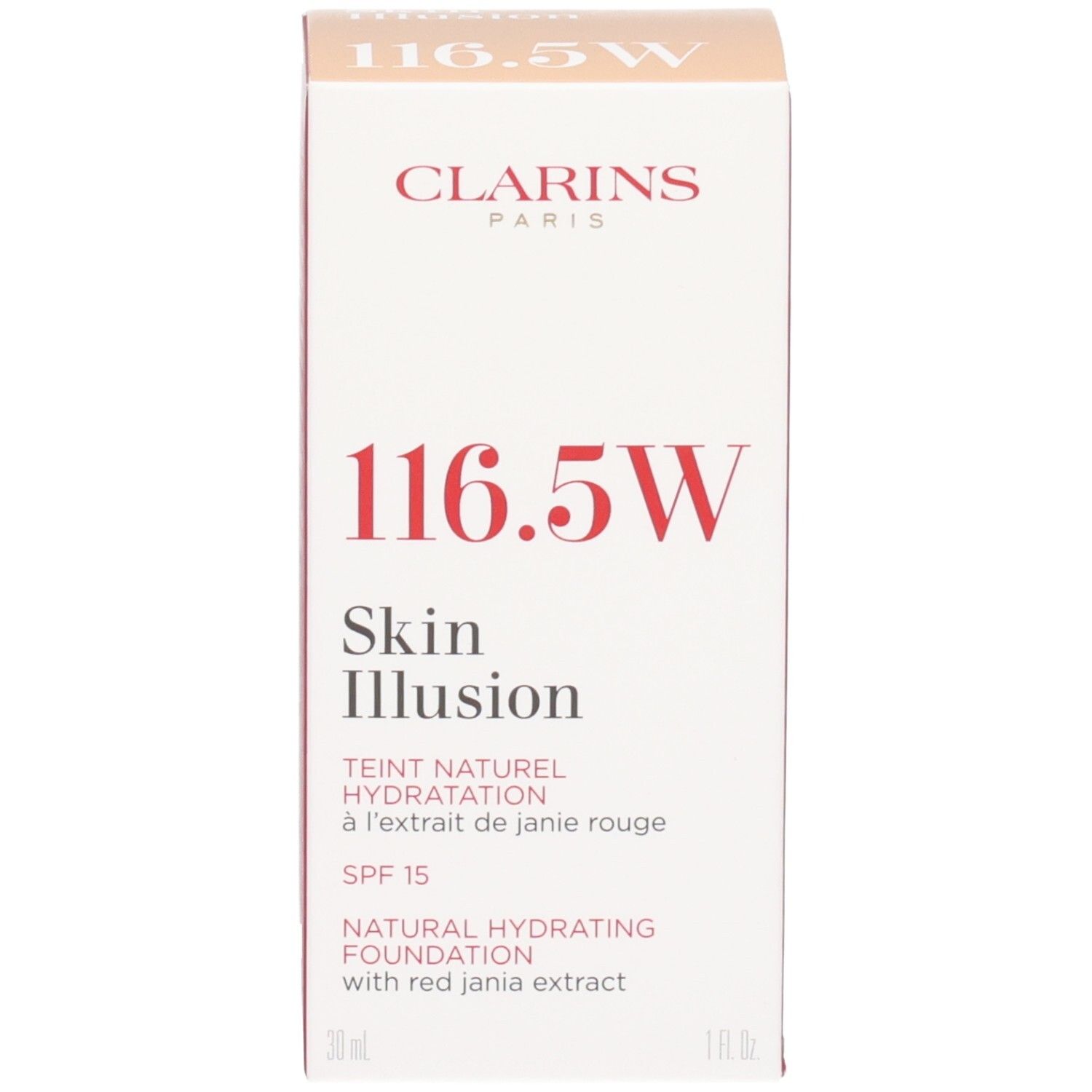 Clarins Skin Illusion Fondotinta 116.5W e confezione, Teint Naturel Hydratation, SPF 15.
