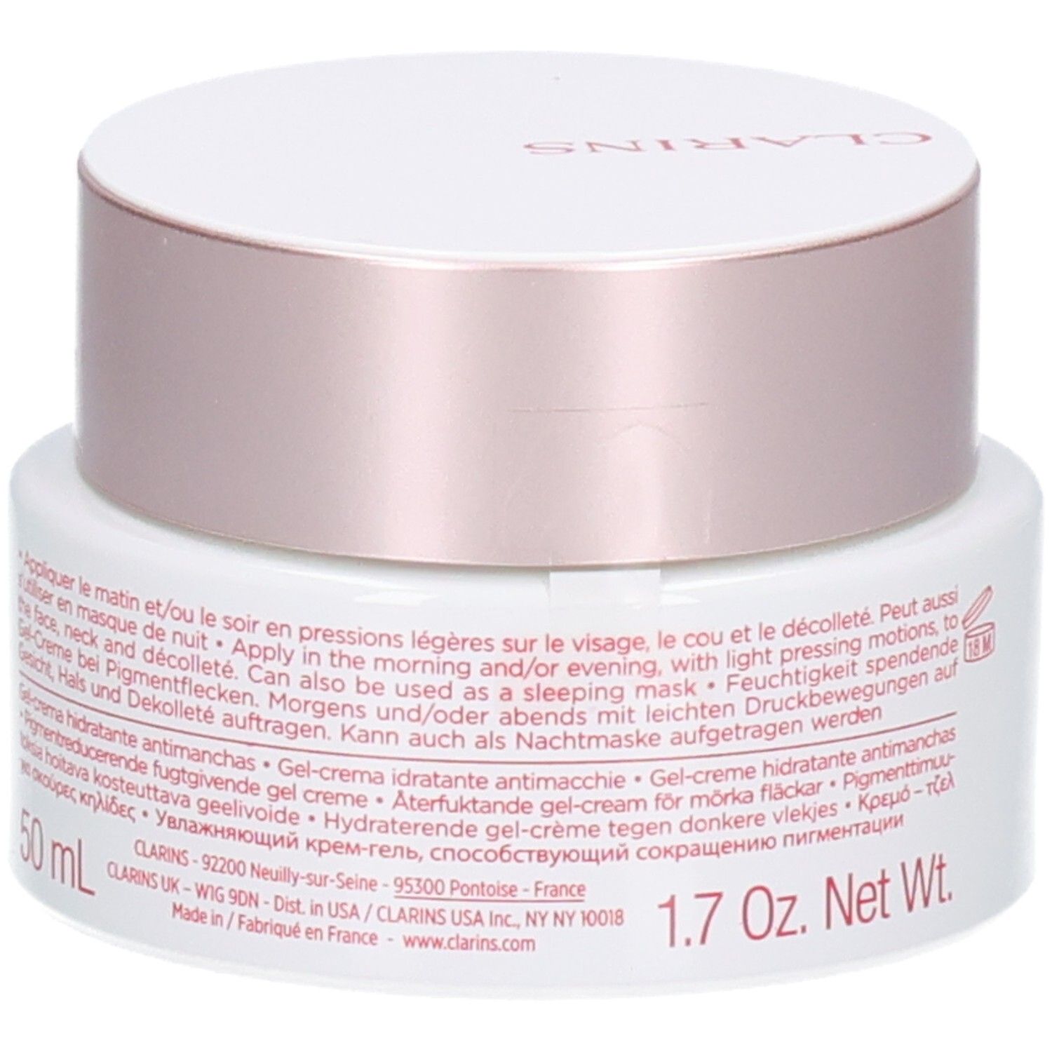 Clarins Bright Plus Gel-crema idratante anti-macchie, 50 ml.