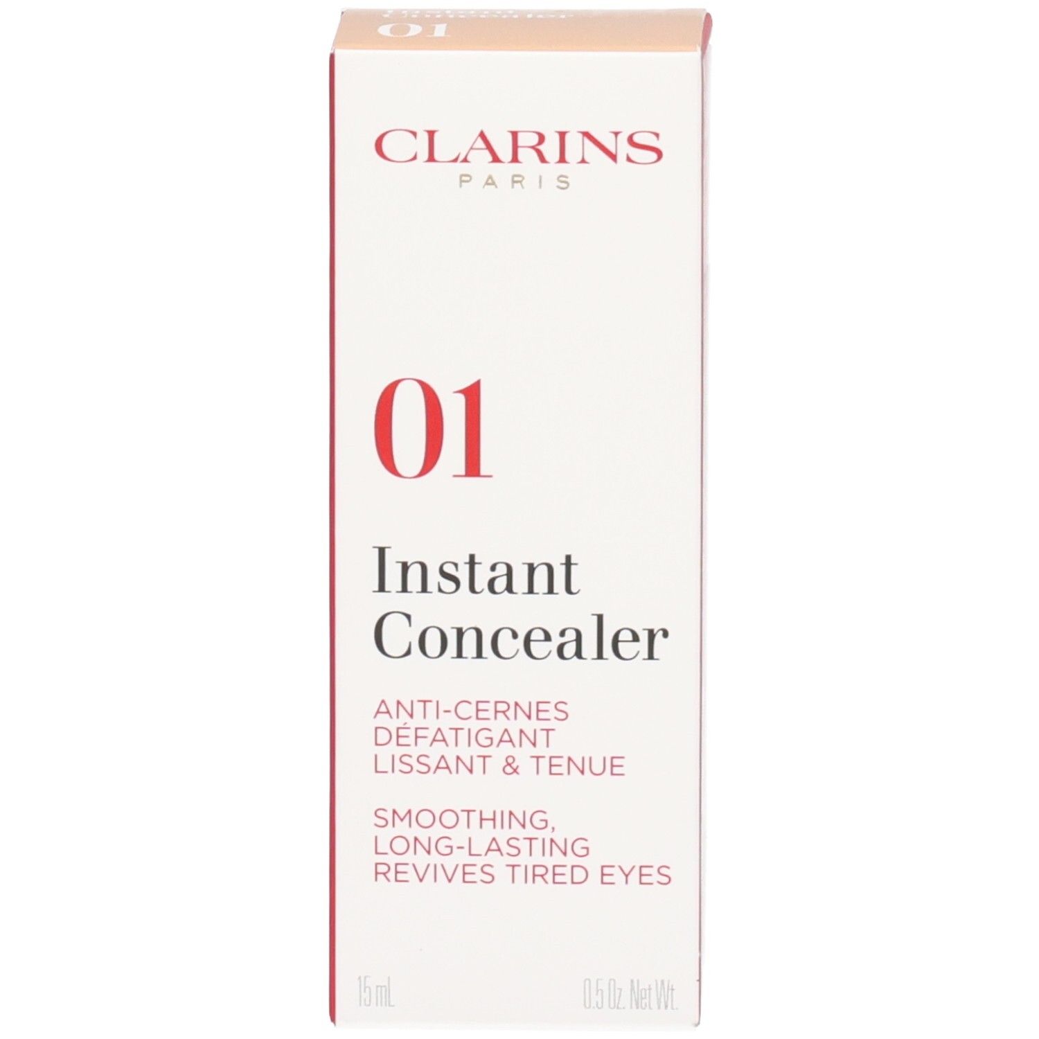Clarins Instant Concealer 01, lato frontale della confezione.