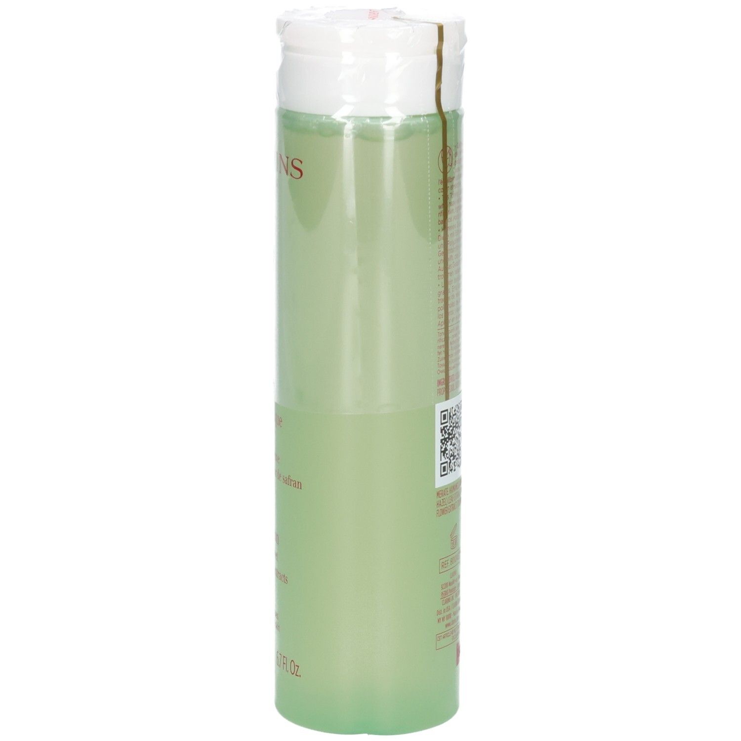 Clarins Lotion Tonique Purifiante, vista laterale del flacone con etichetta.