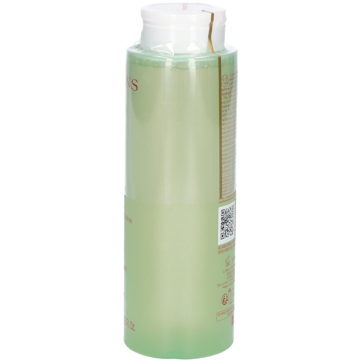 Clarins Lozione Tonica Purificante, 400 ml, lato del flacone.