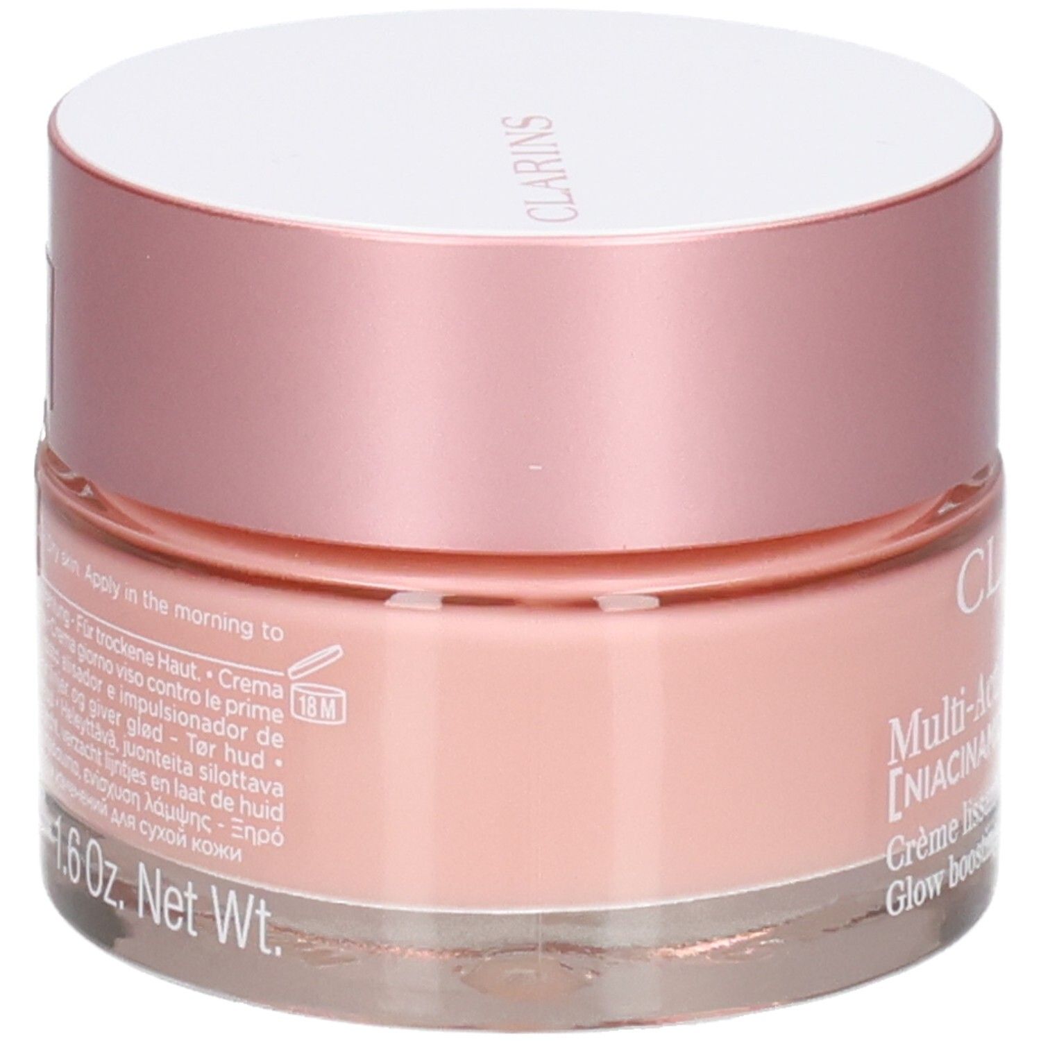 Clarins Multi-Active Jour Crema per pelli secche, 50ml, vista laterale.